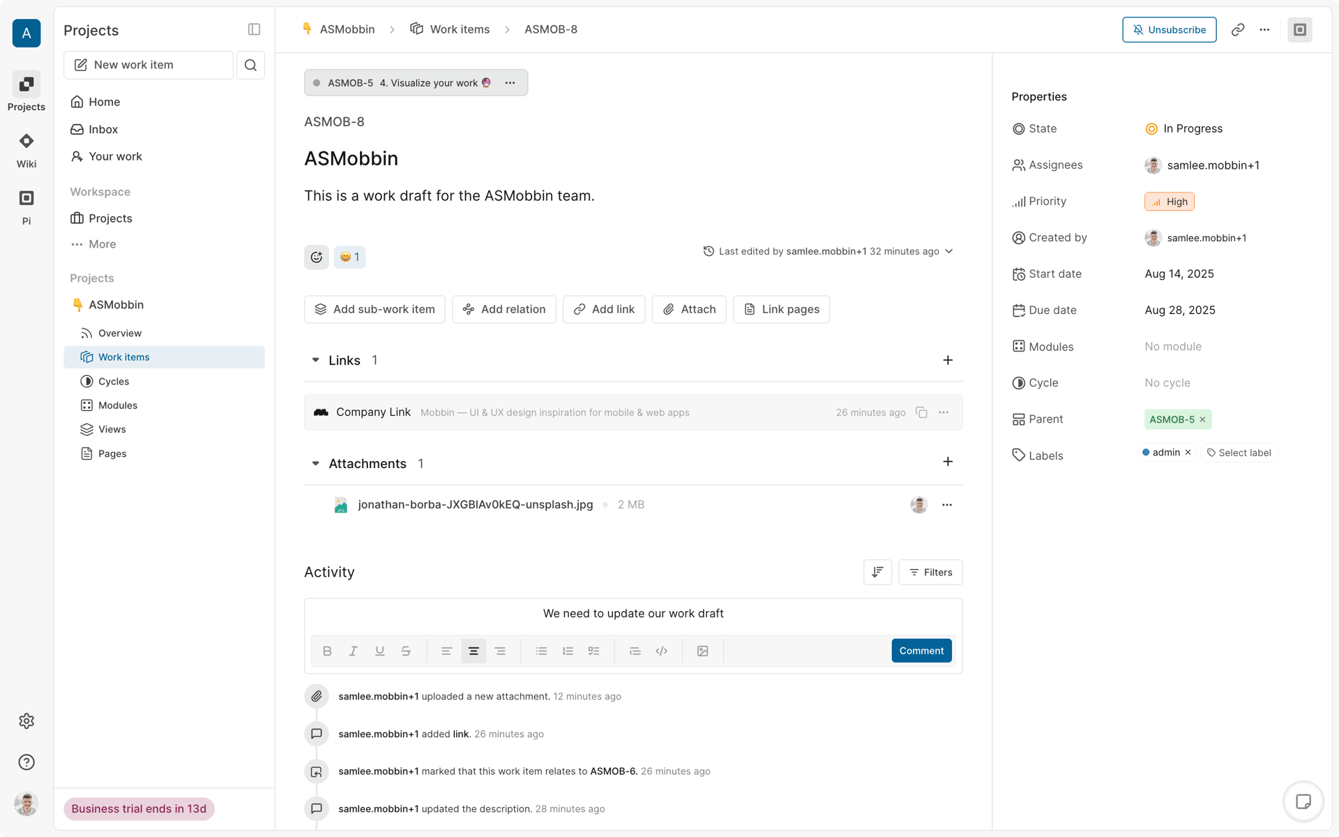 Plane Web Business interface screenshot 21