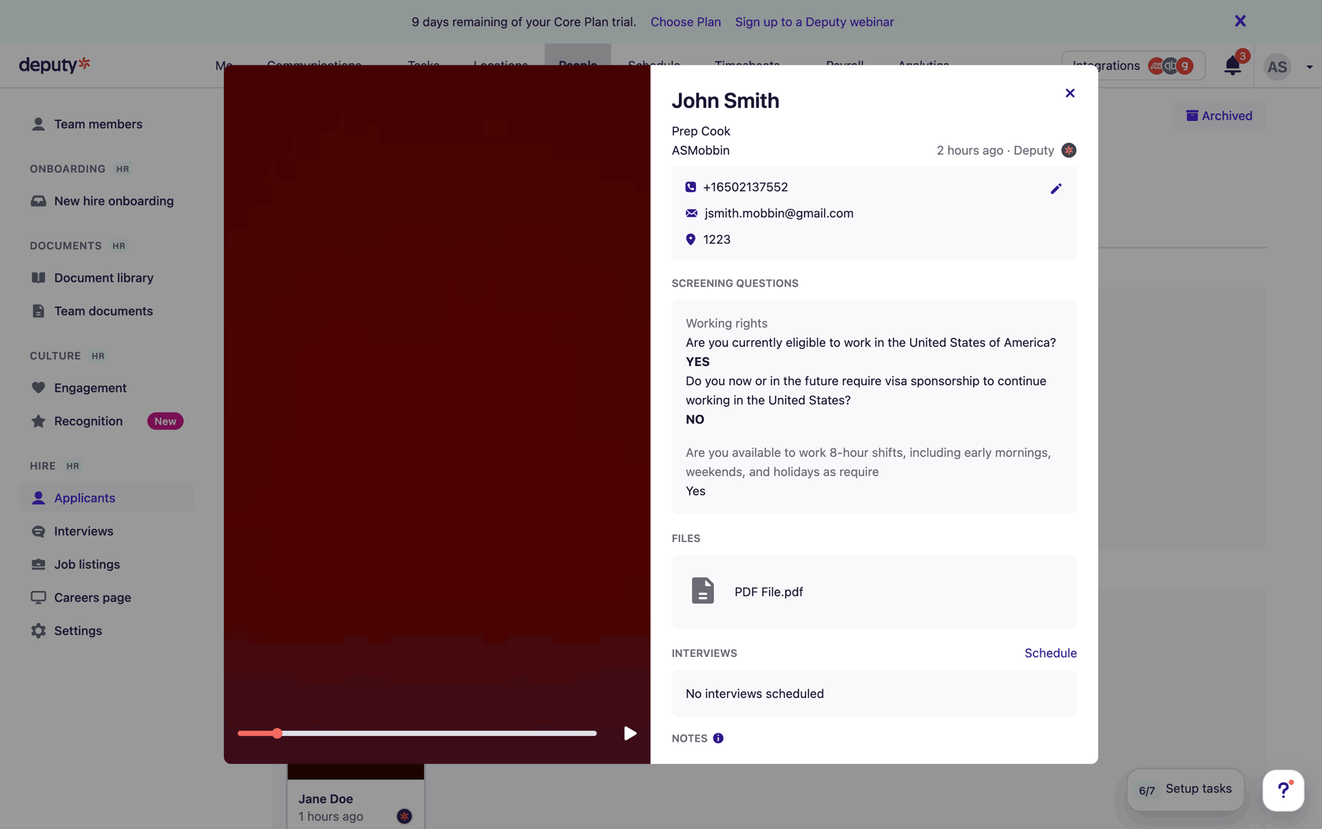 Deputy Web workforce management interface screenshot 21
