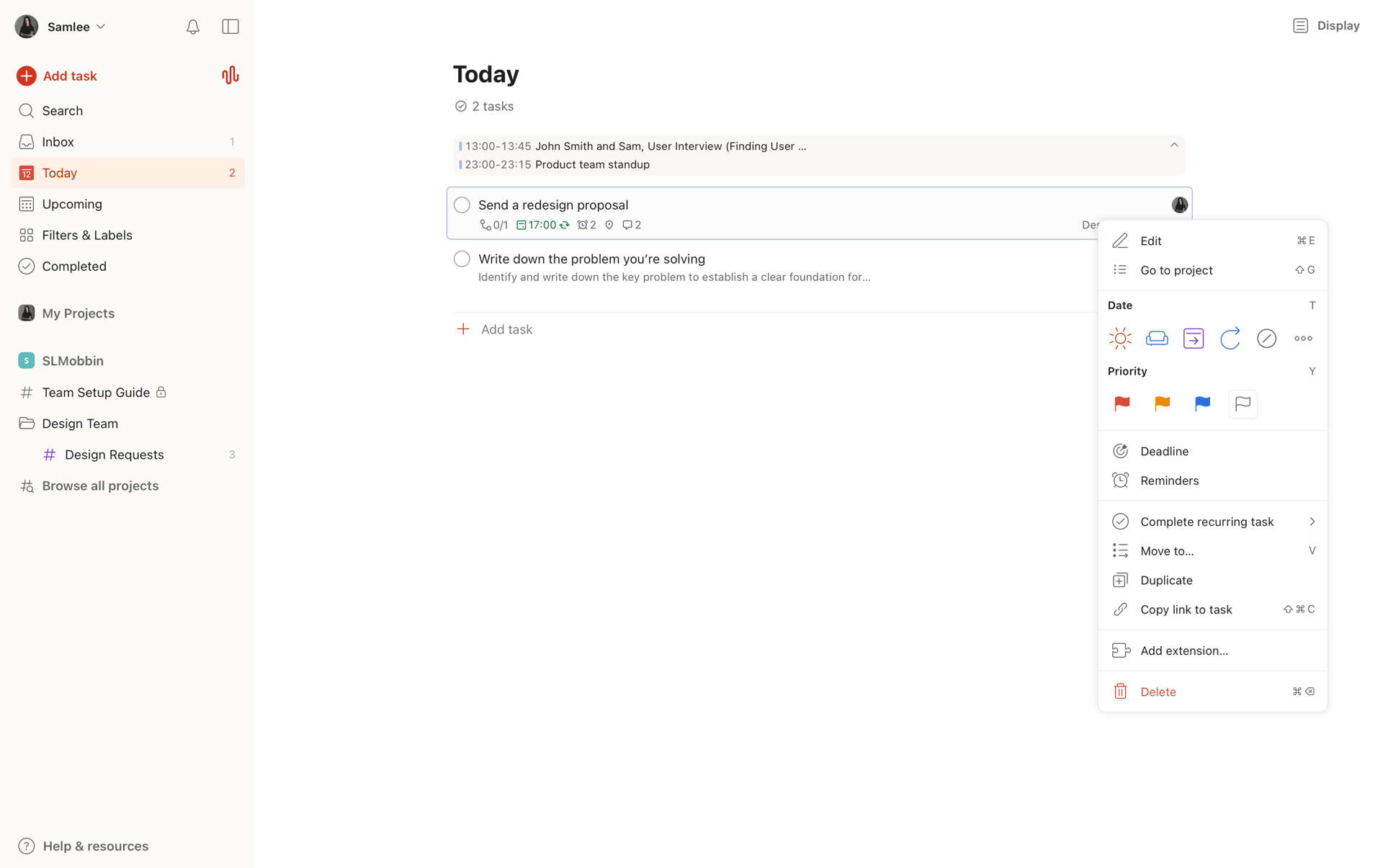 Todoist Web Collaboration interface screenshot 12
