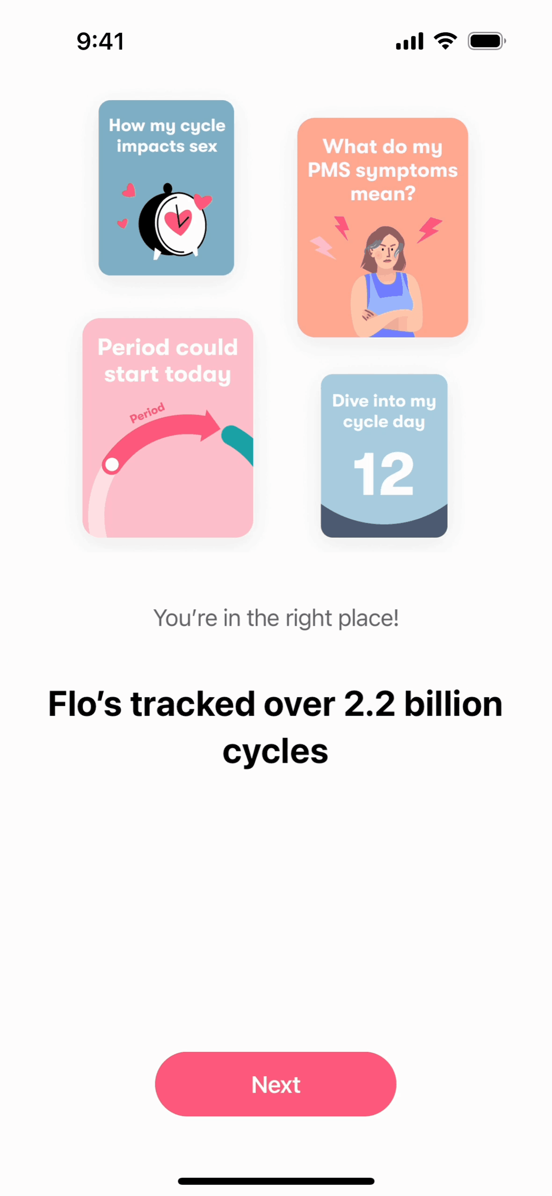 Flo iOS Health & Fitness interface screenshot 12