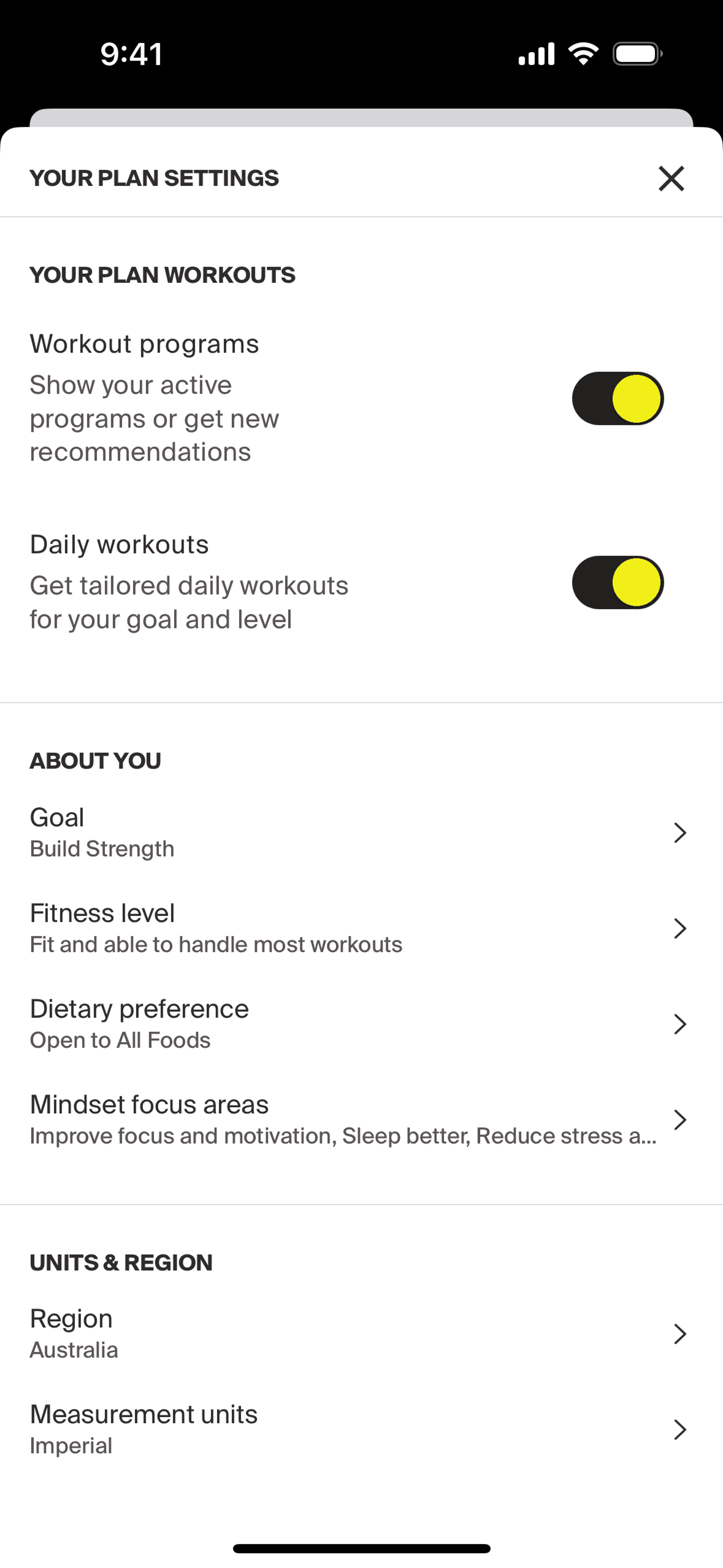 Centr iOS Health & Fitness interface screenshot 7