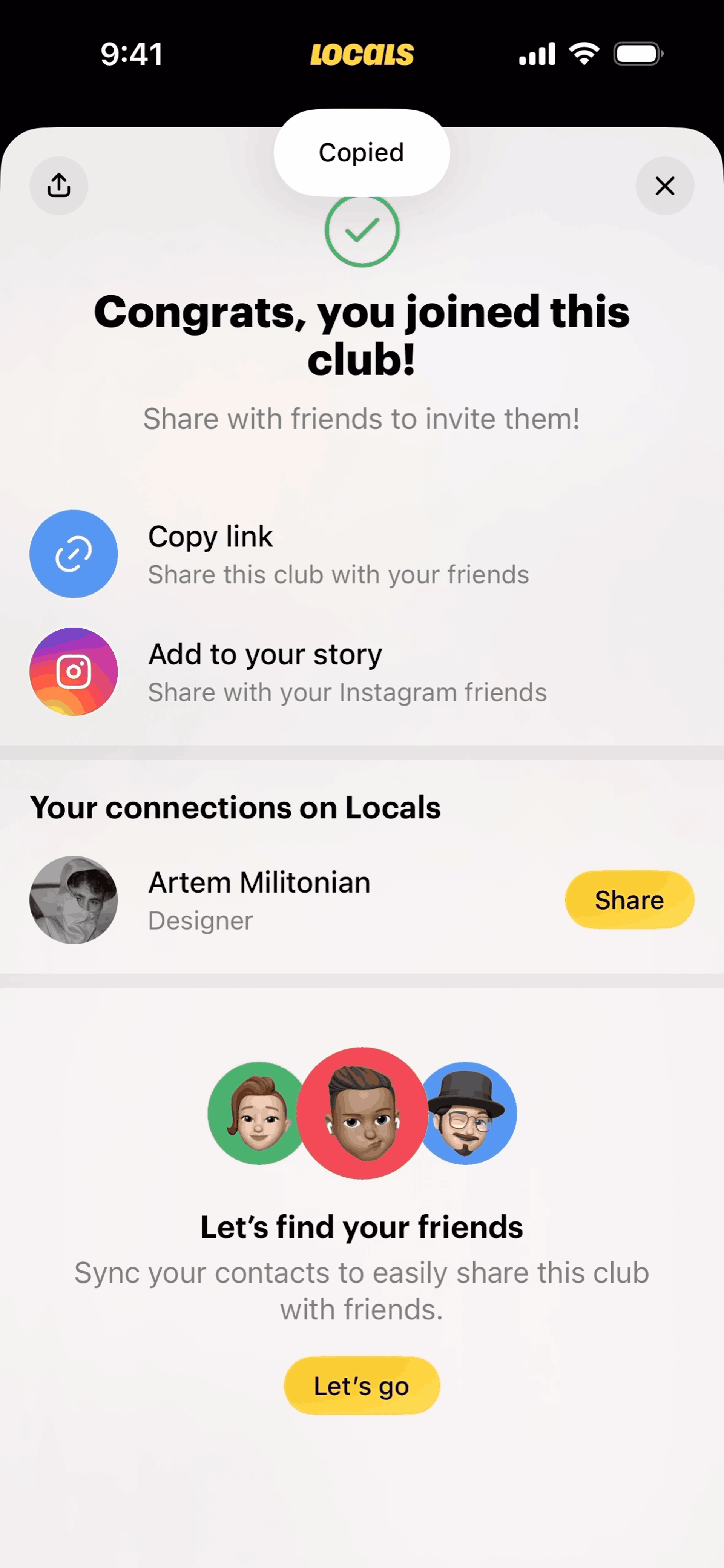 Locals iOS Social Networking interface screenshot 17