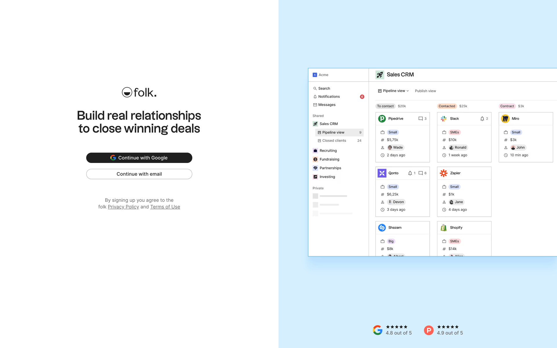 folk Web Business interface screenshot 4