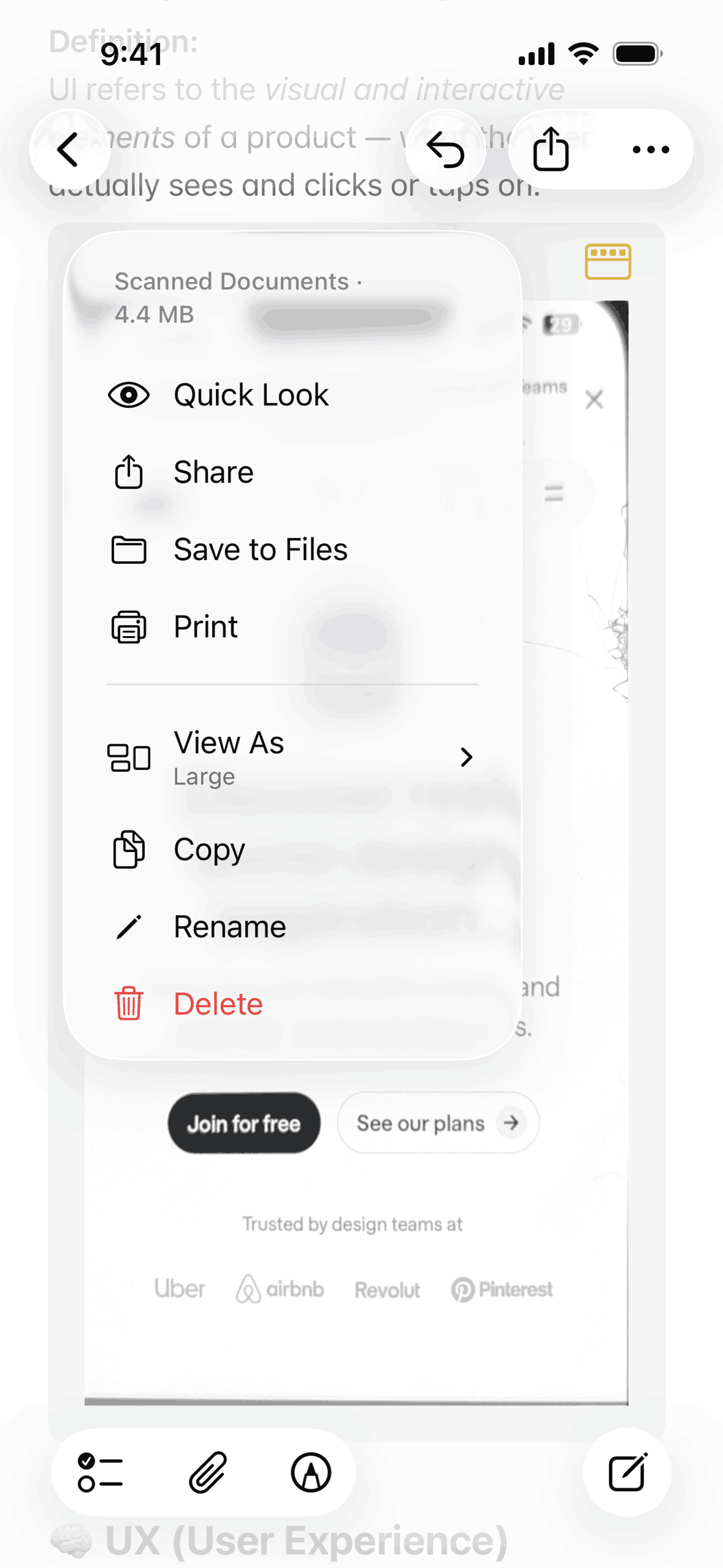 Apple Notes iOS Productivity interface screenshot 3
