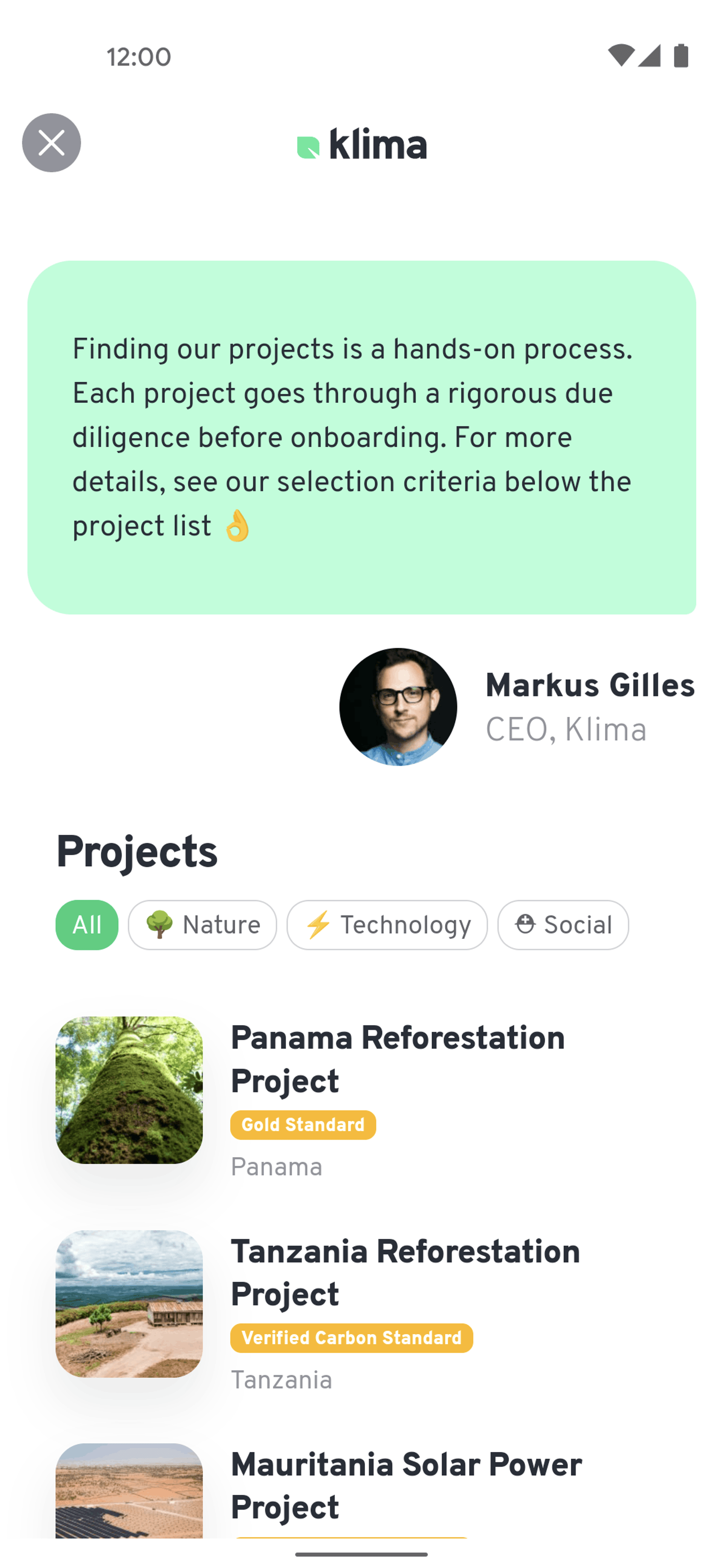 Klima Android Lifestyle interface screenshot 23