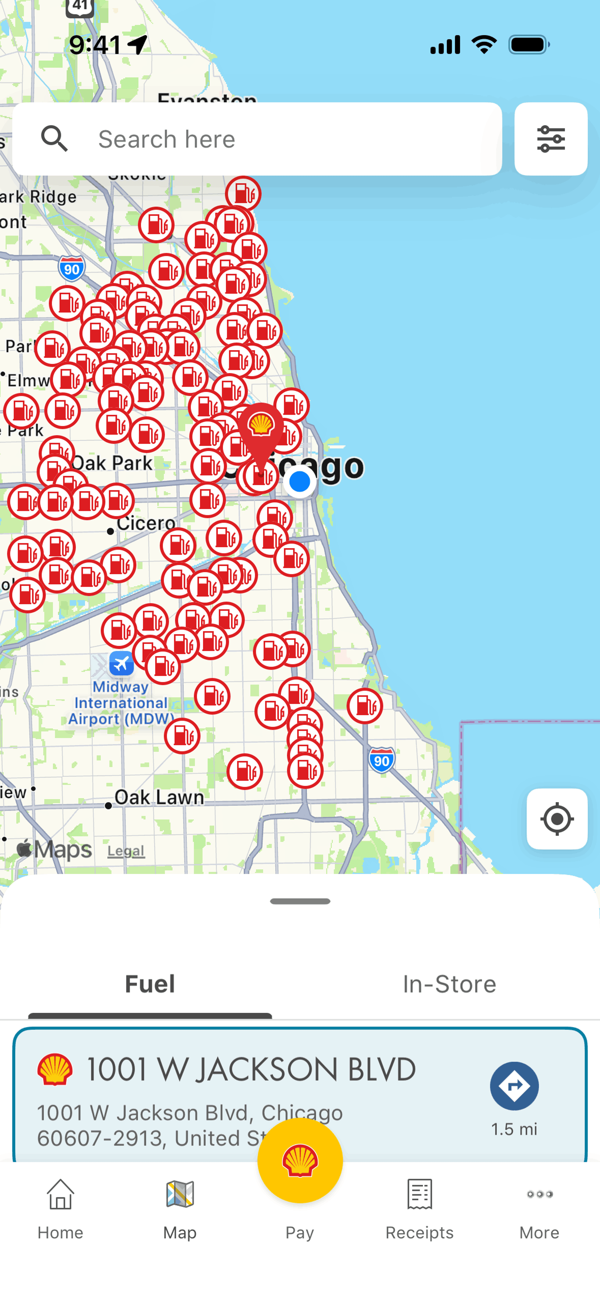 Shell iOS Maps & Navigation interface screenshot 16