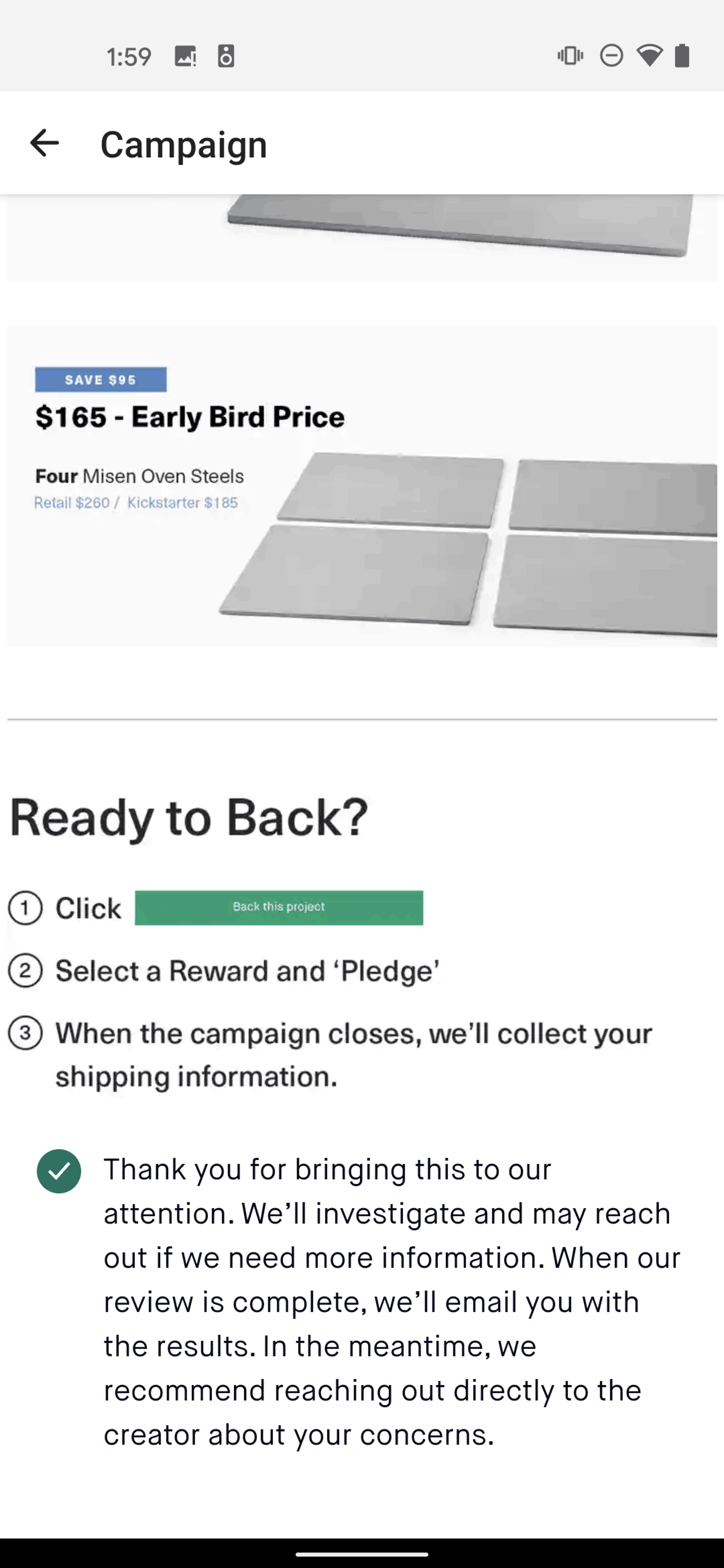 Kickstarter Android Social Networking interface screenshot 20