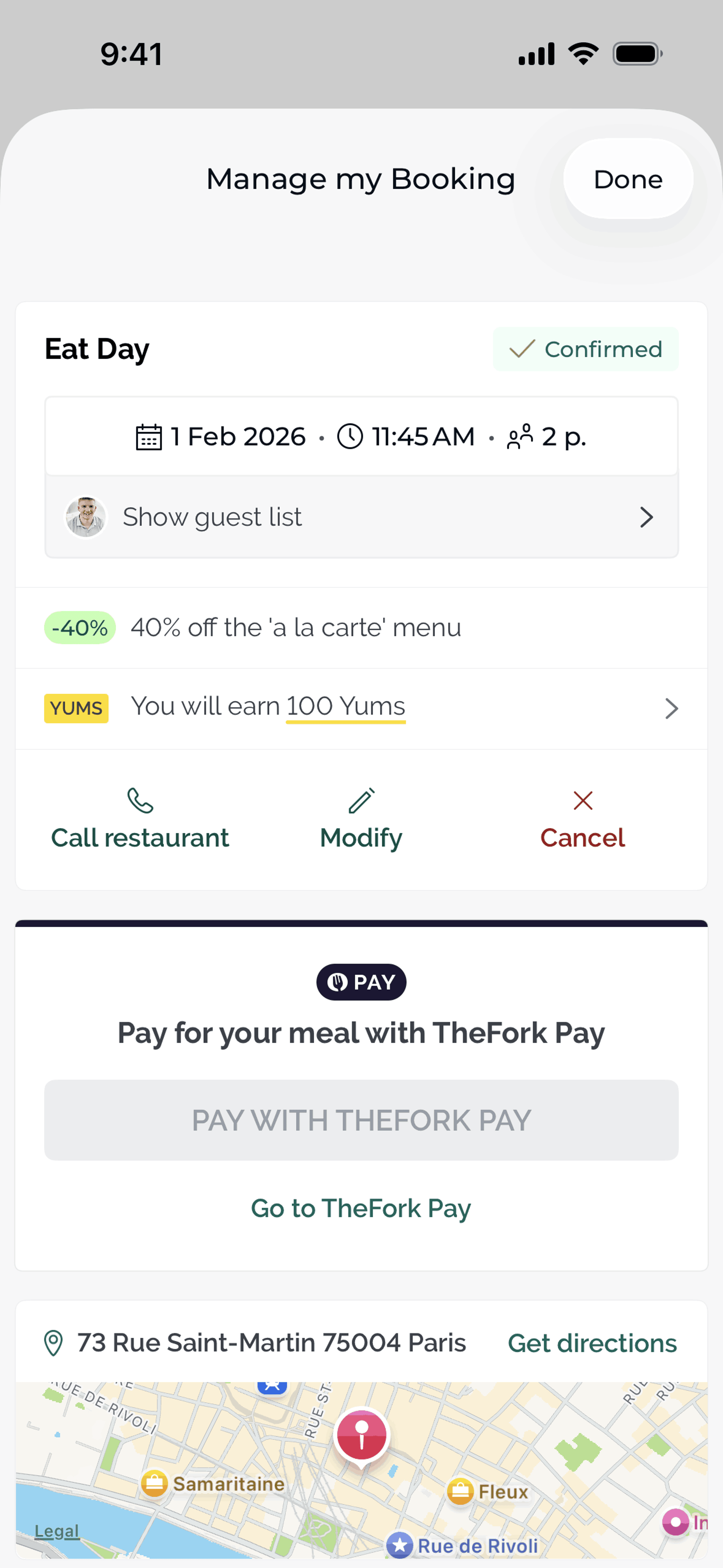 TheFork iOS Food & Drink interface screenshot 6