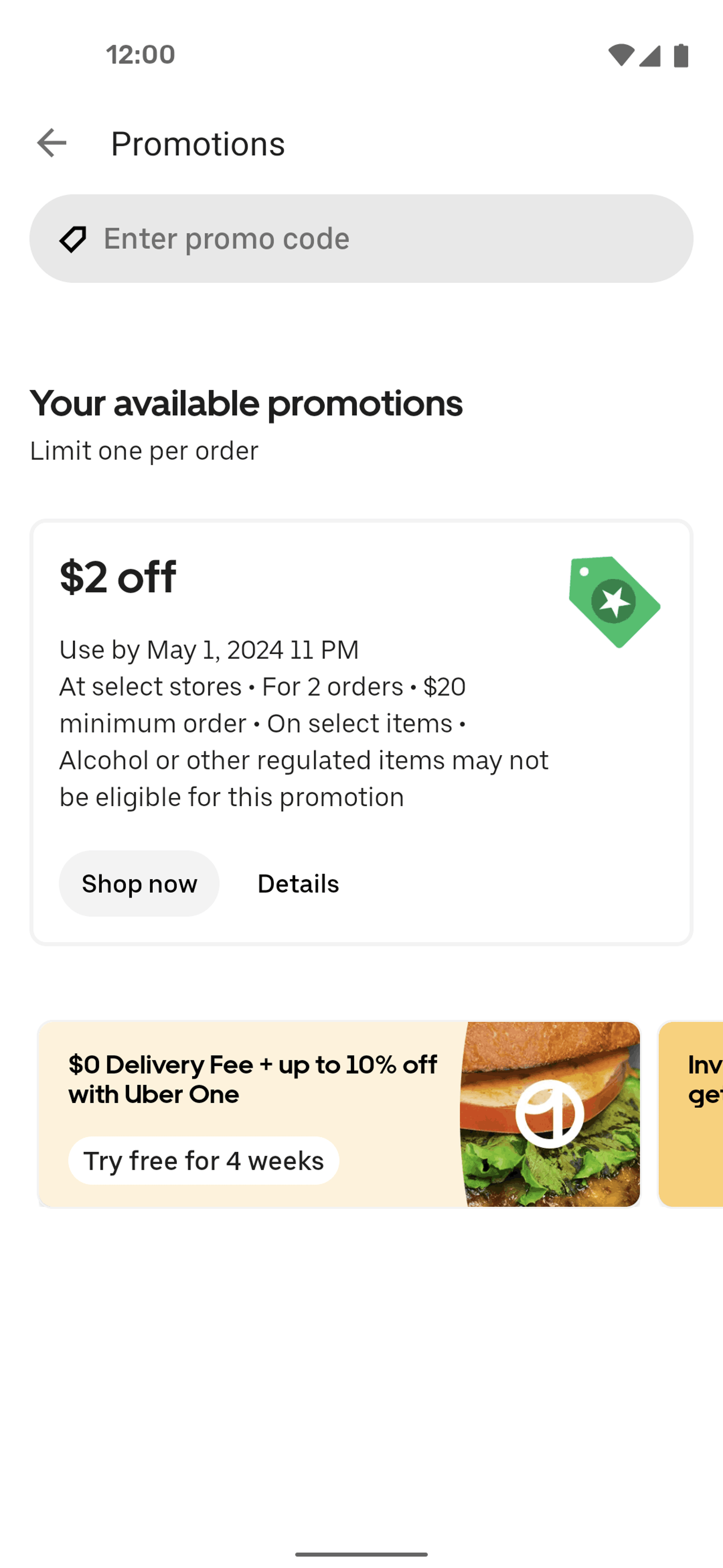 Uber Eats Android Food & Drink interface screenshot 14
