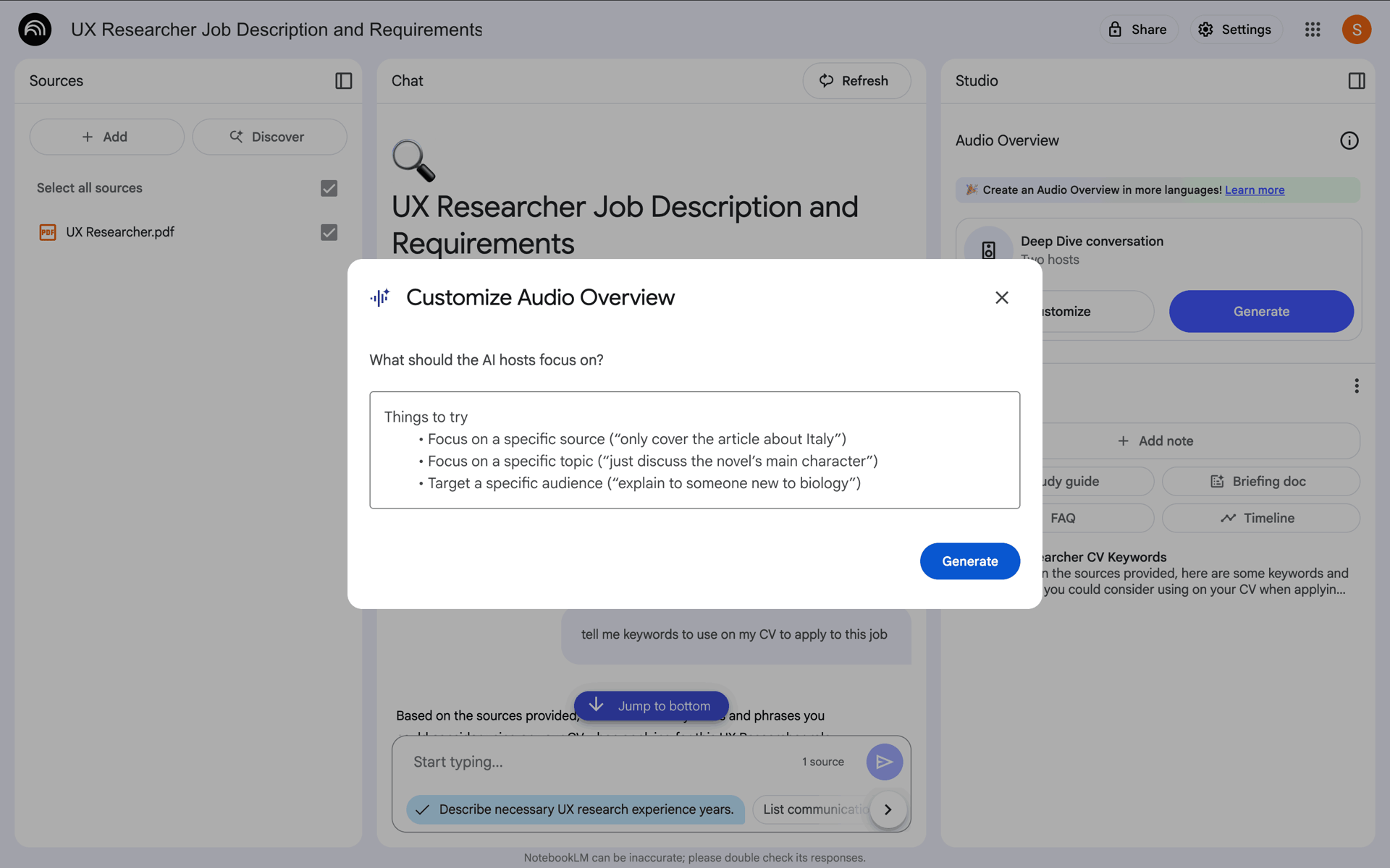 NotebookLM Web AI interface screenshot 8