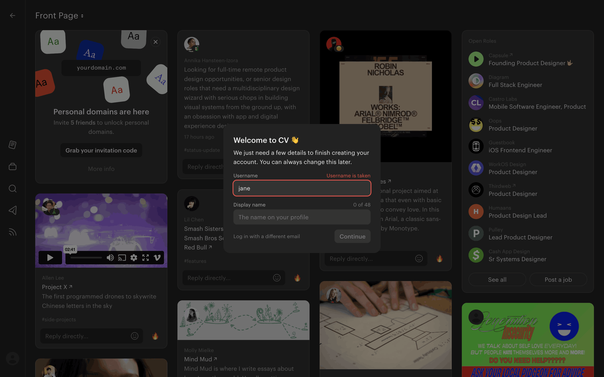 Read.cv Web Social Networking interface screenshot 10