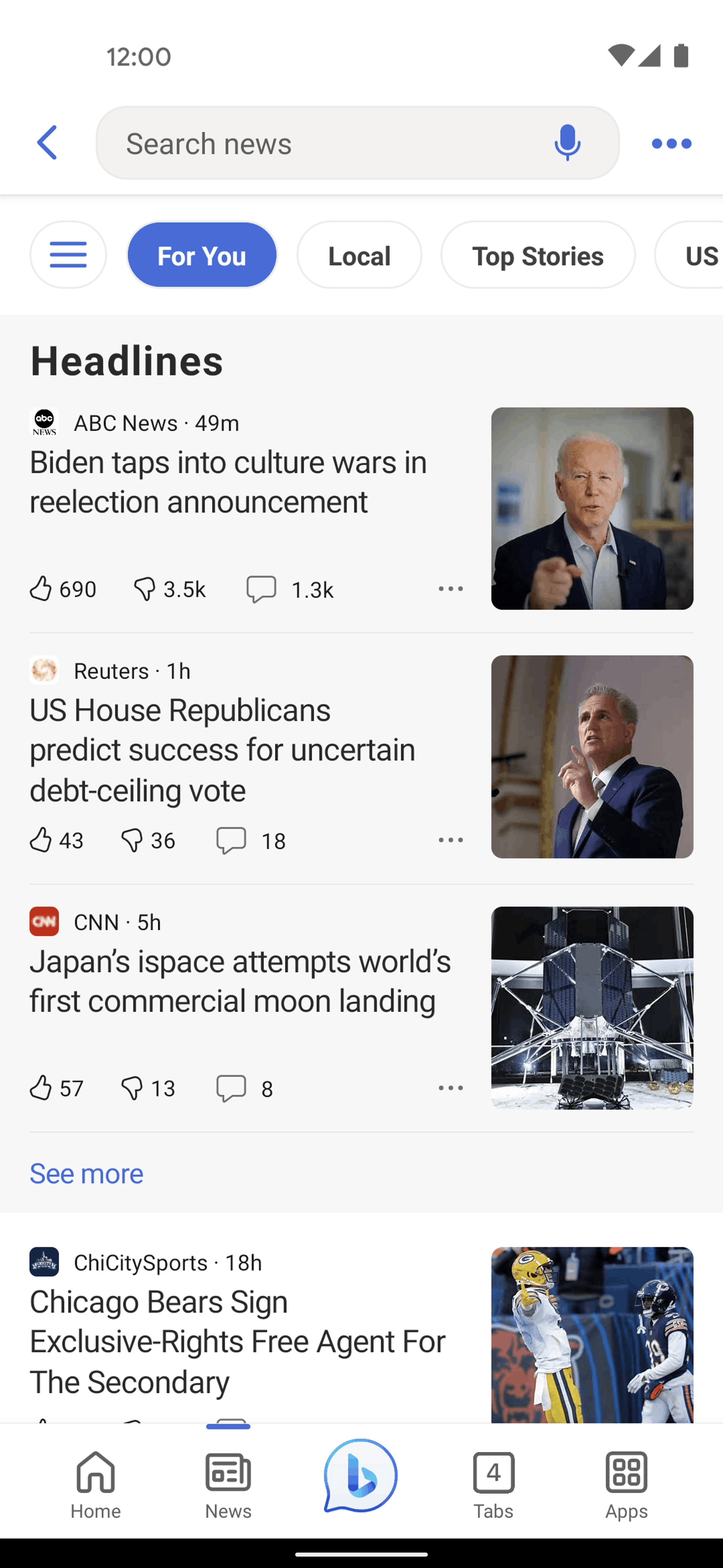 Bing Android AI interface screenshot 3
