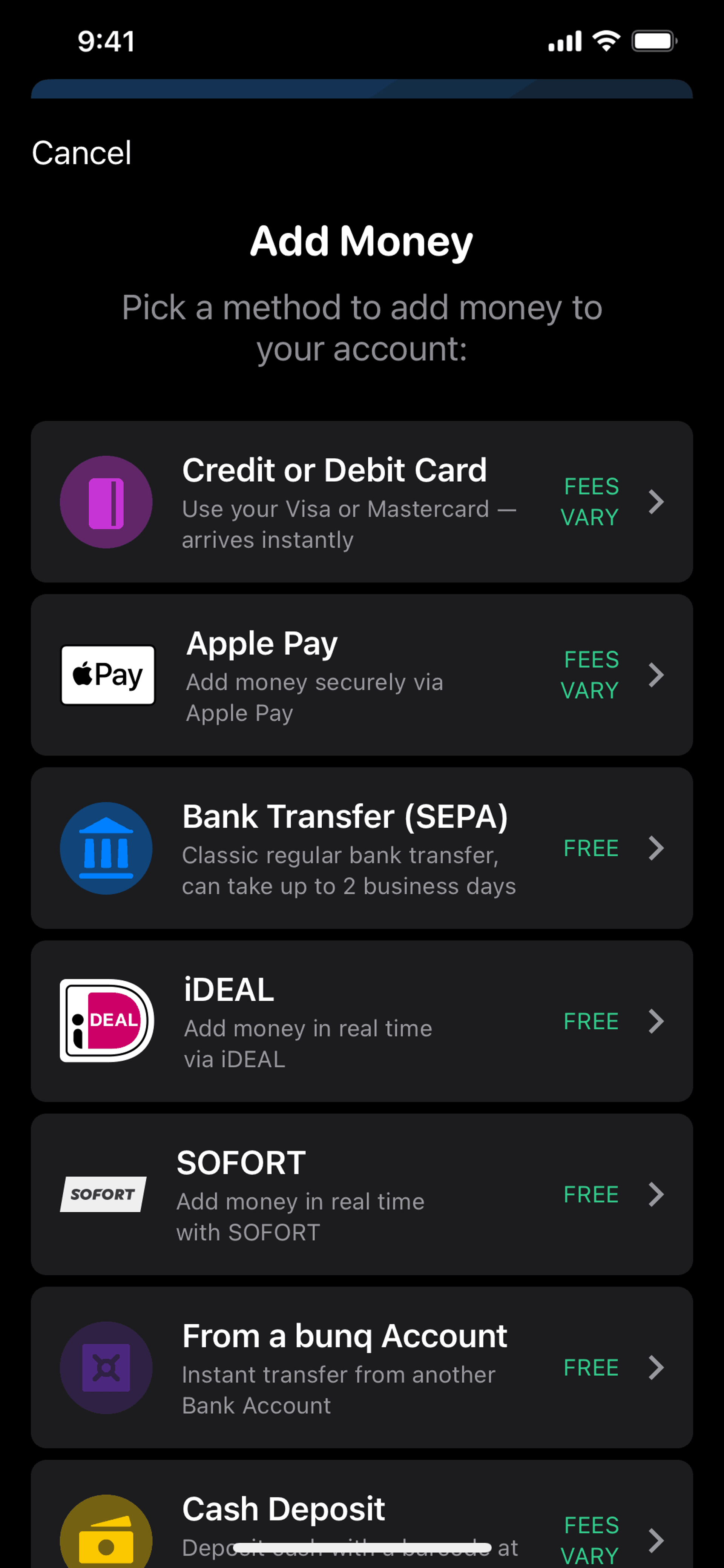 bunq iOS Finance interface screenshot 20