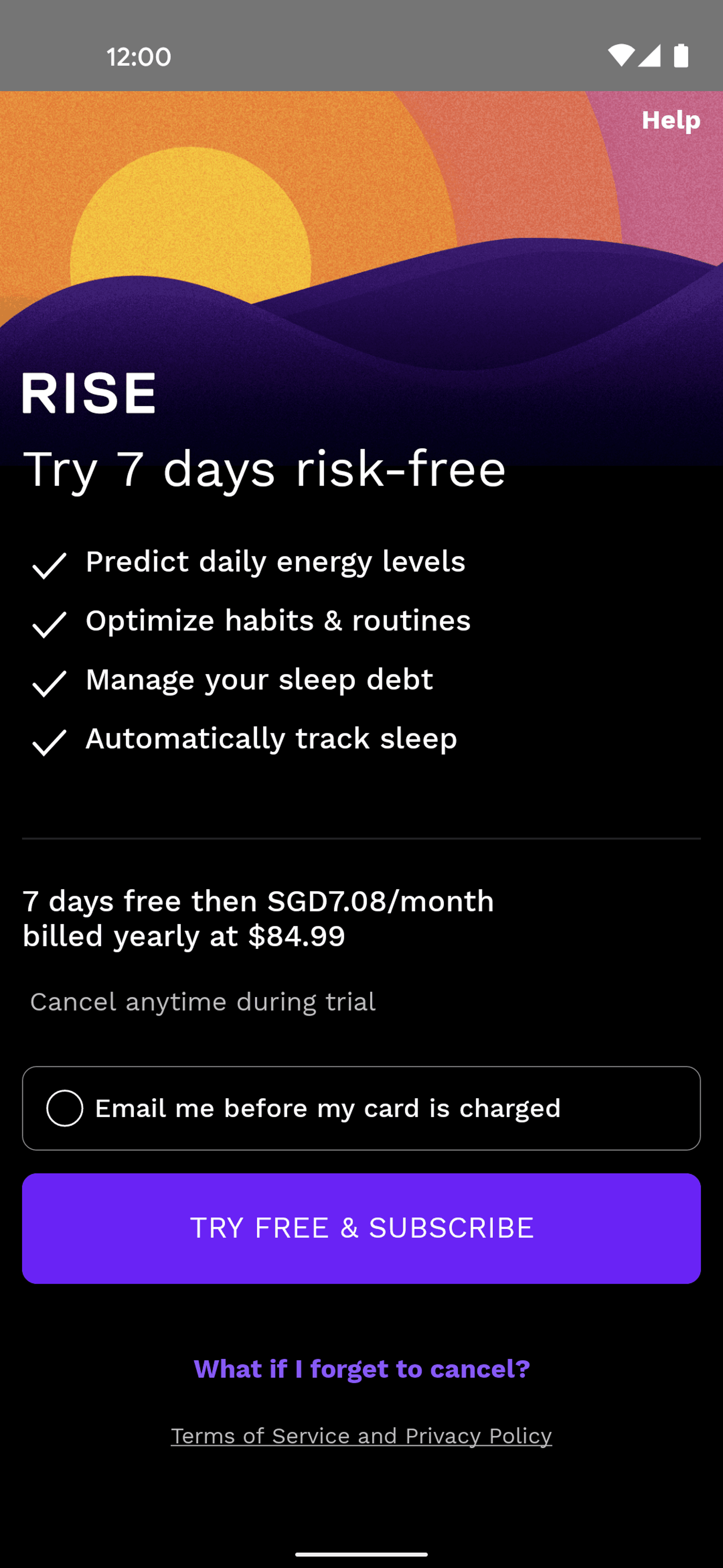 Rise Android Health & Fitness interface screenshot 16