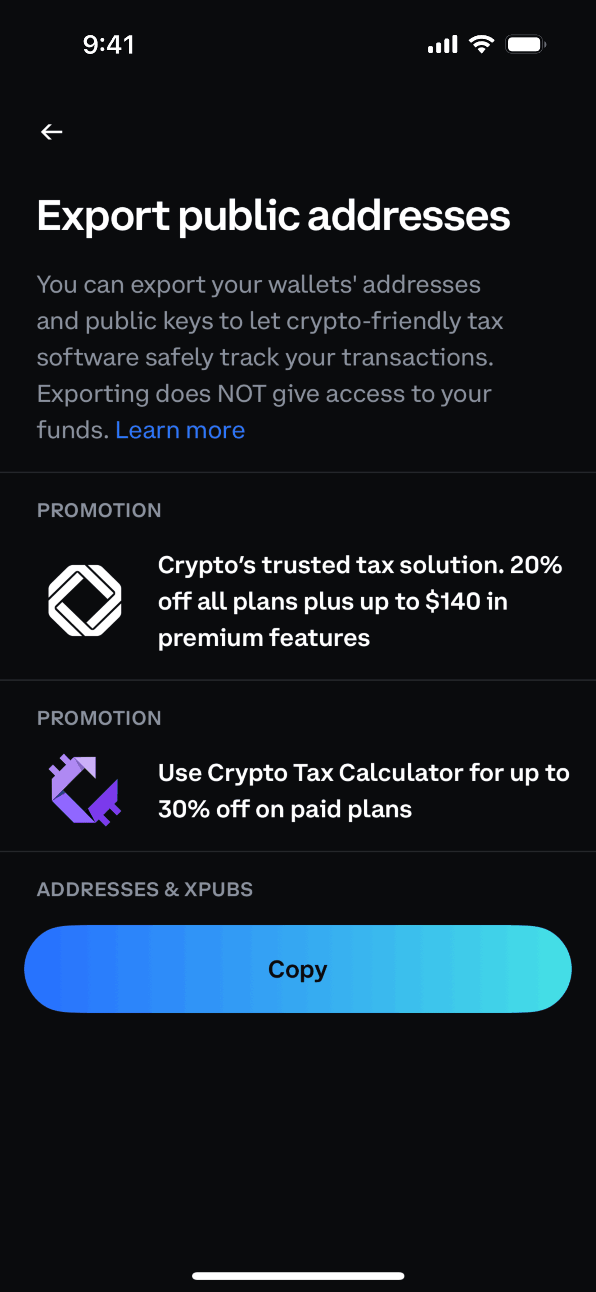 Coinbase Wallet iOS Finance interface screenshot 12