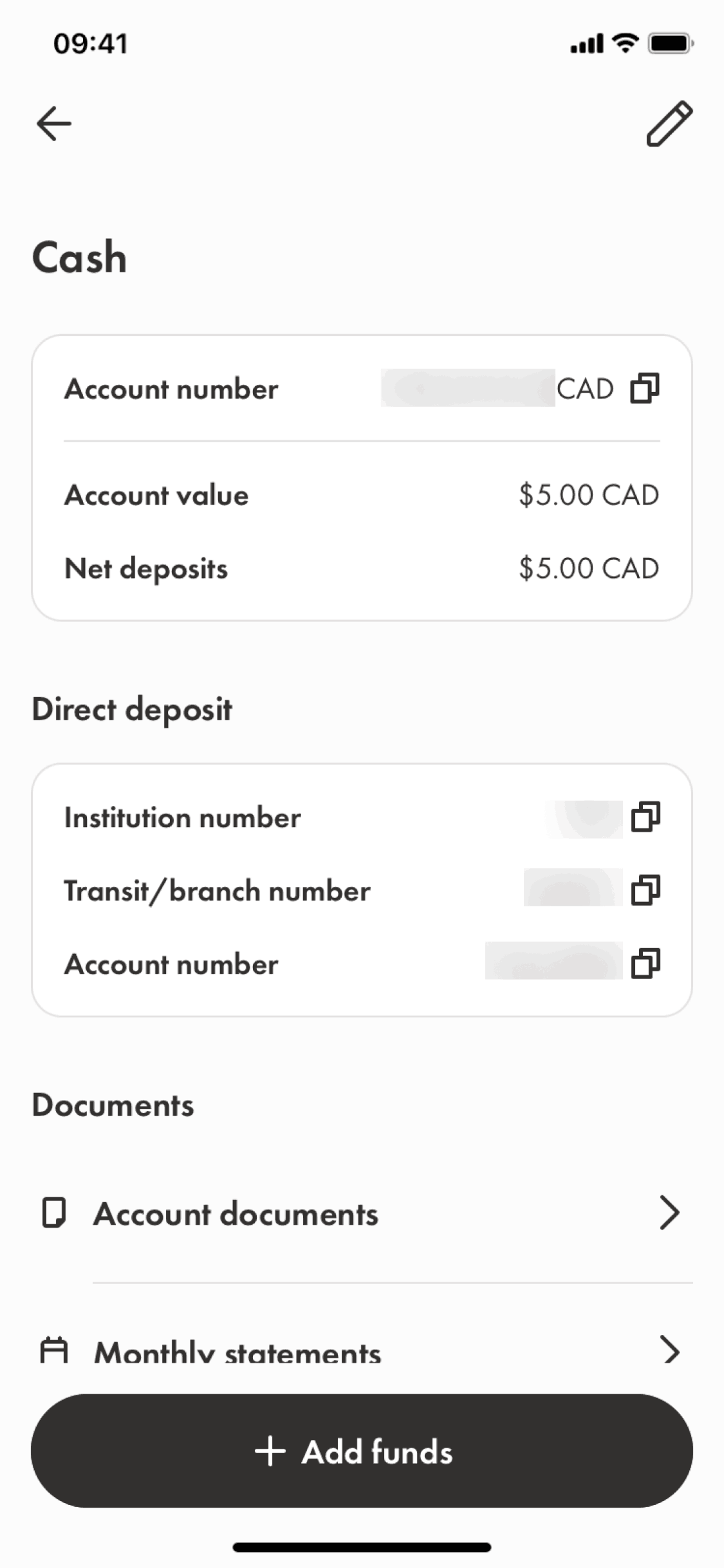 Wealthsimple iOS Finance interface screenshot 6