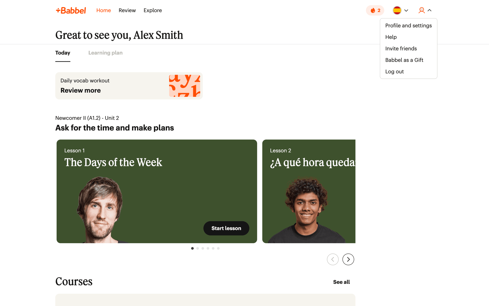 Babbel Web Education interface screenshot 16