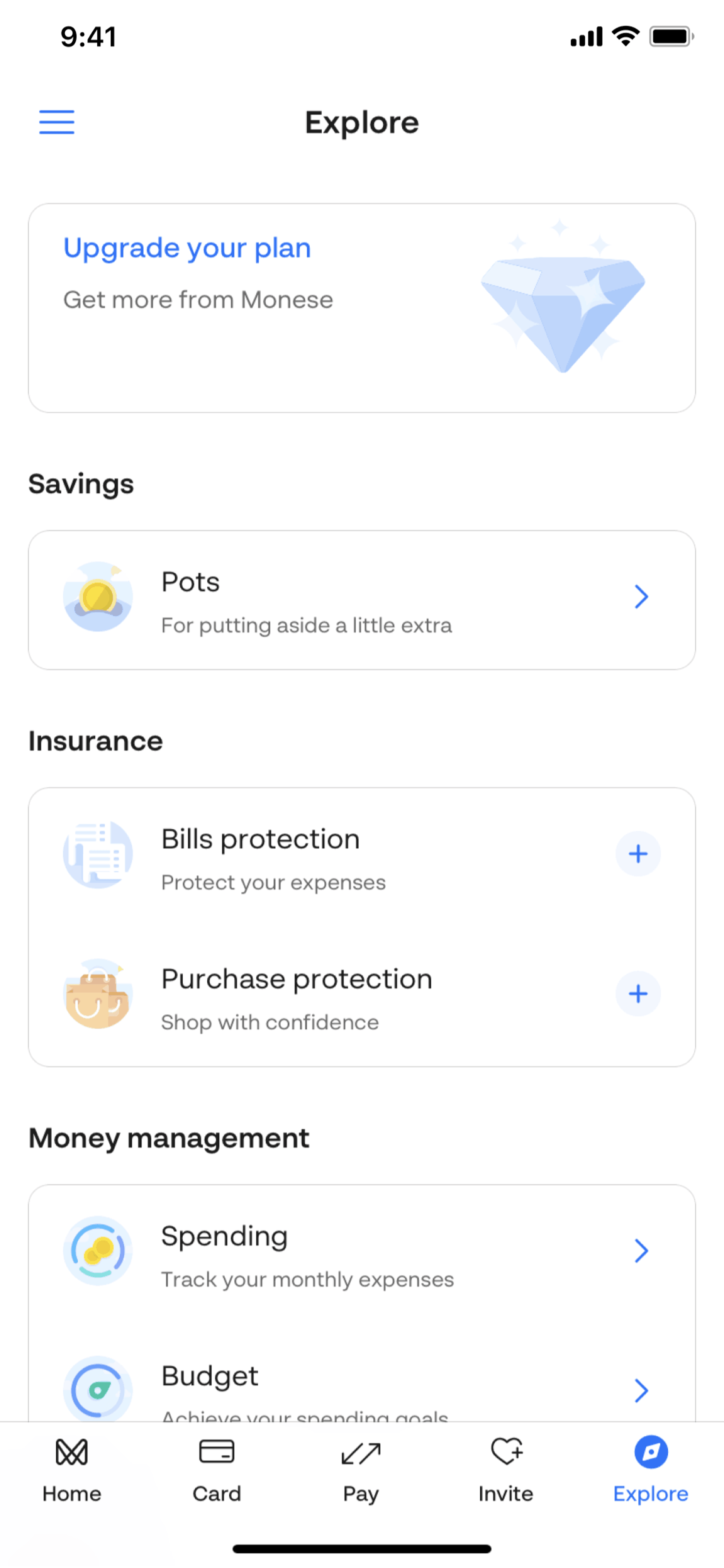 Monese iOS Finance interface screenshot 23