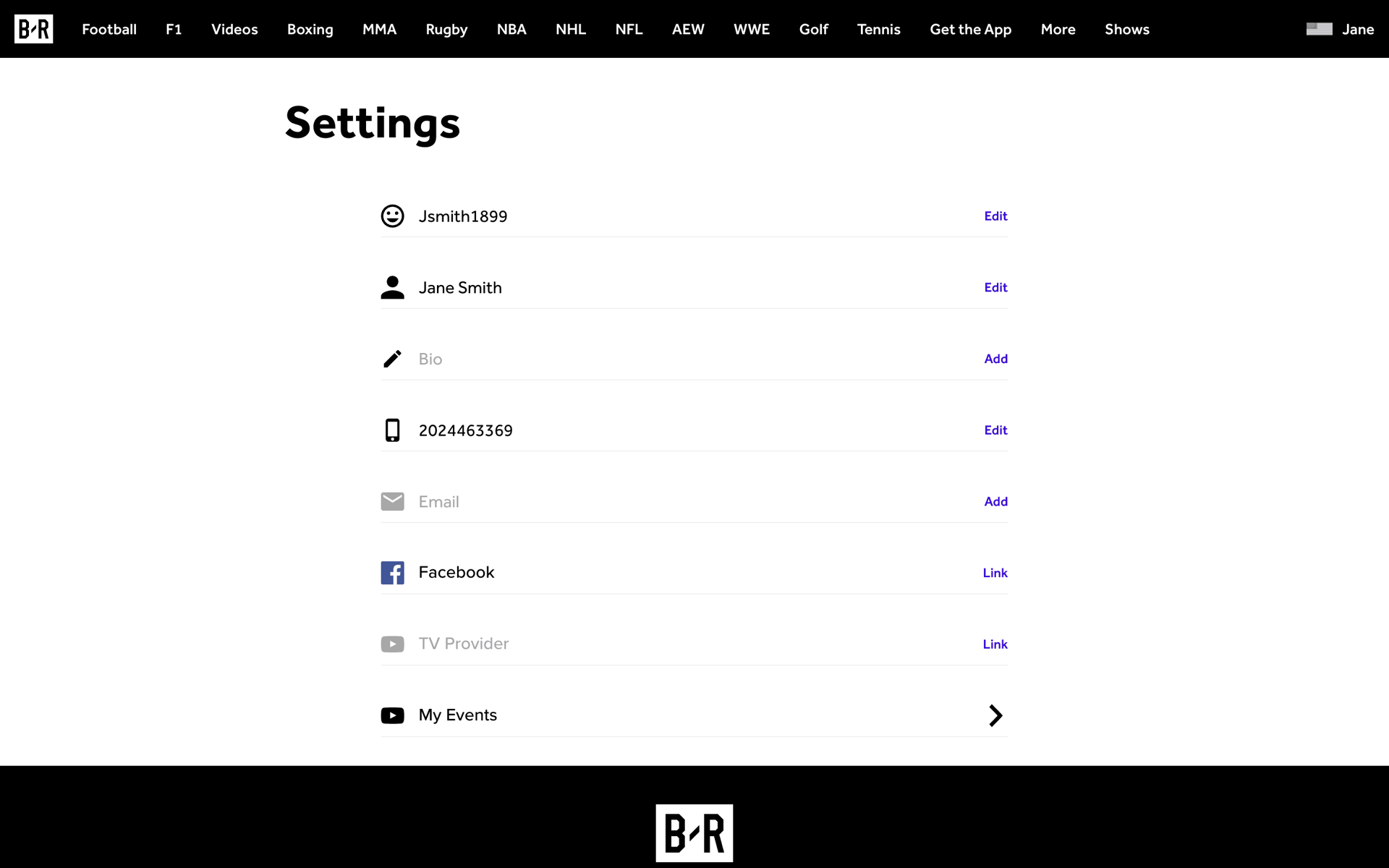 Bleacher Report Web Sports interface screenshot 13