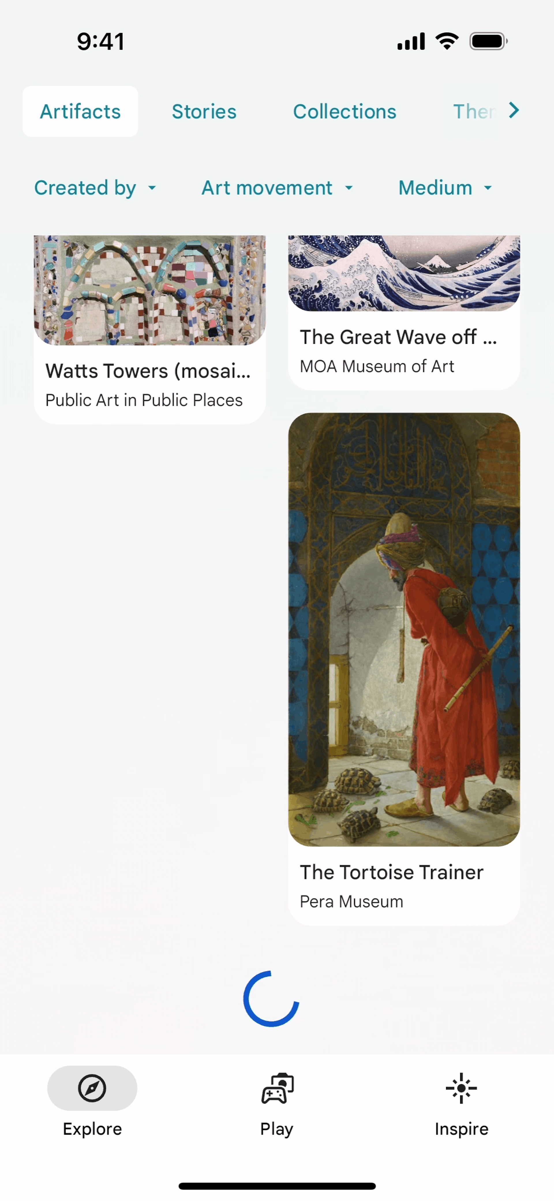 Google Arts & Culture iOS Education interface screenshot 21