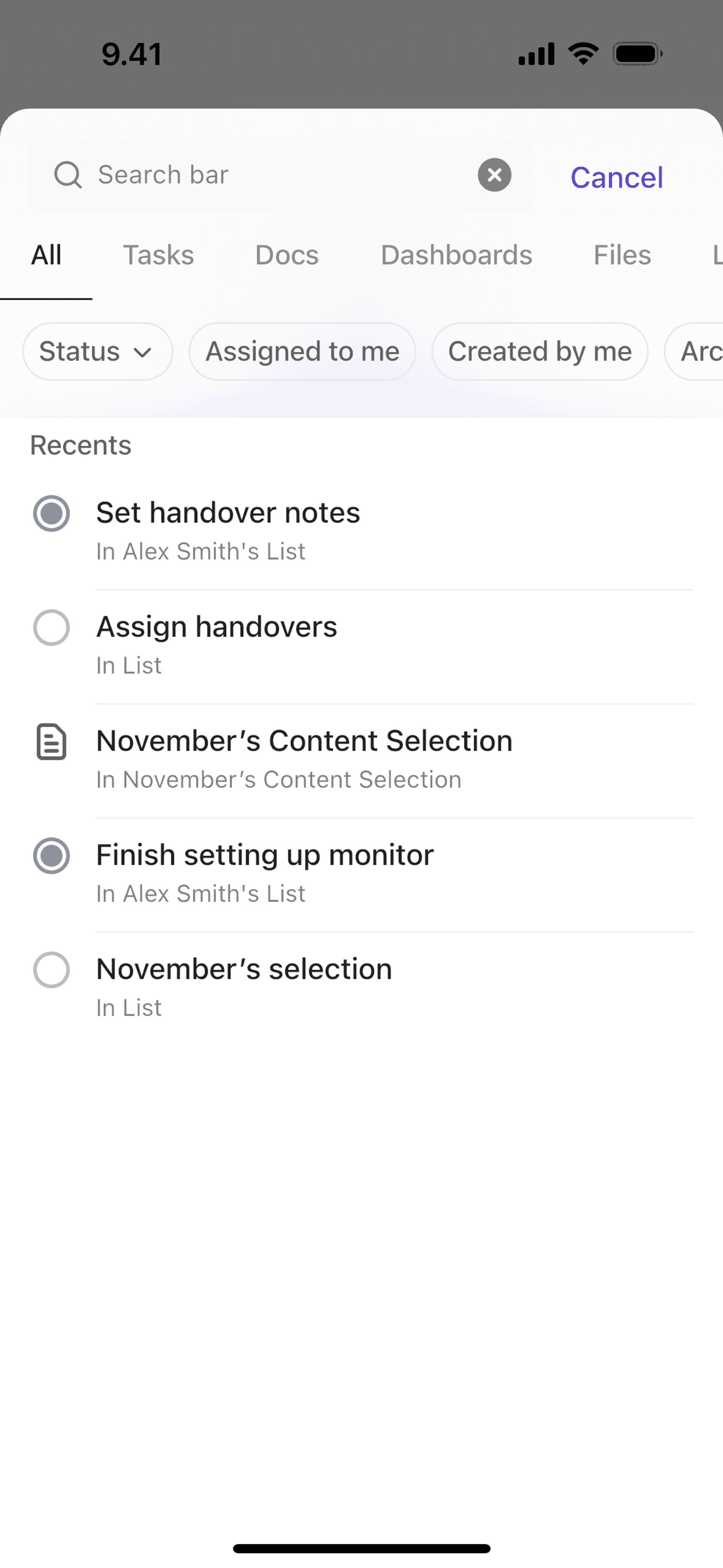 ClickUp iOS Productivity interface screenshot 8