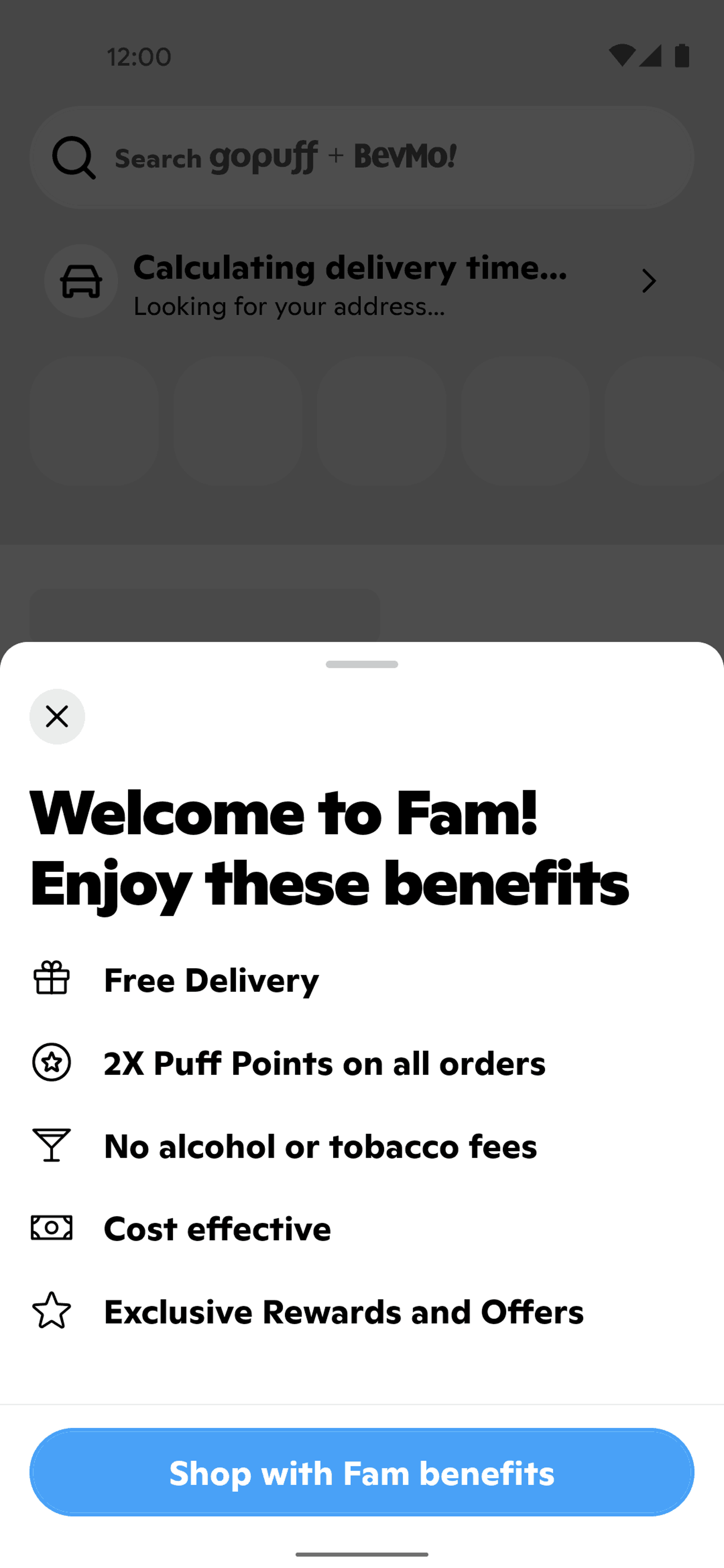 Gopuff Android Food & Drink interface screenshot 3