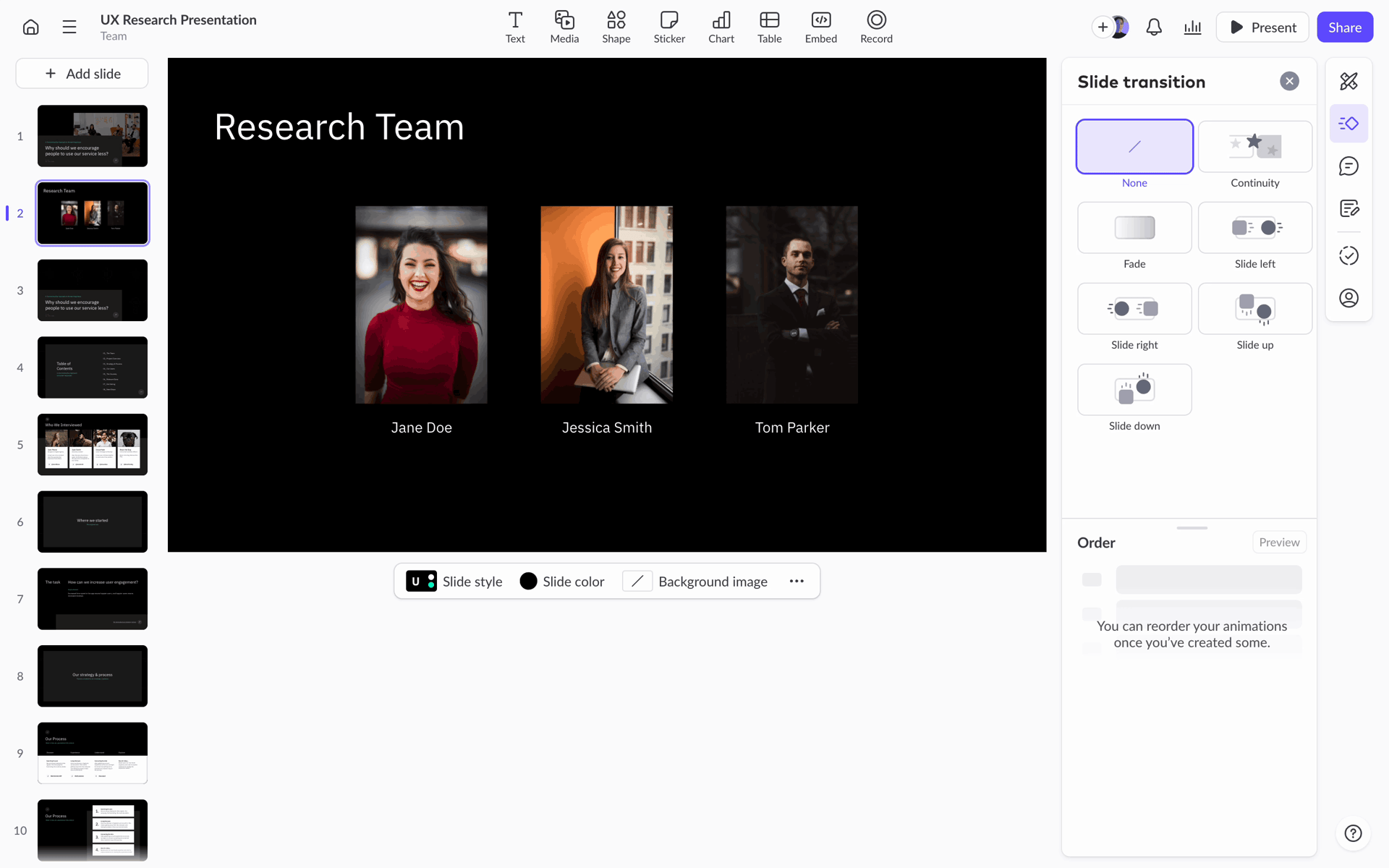 Pitch Web Collaboration interface screenshot 23
