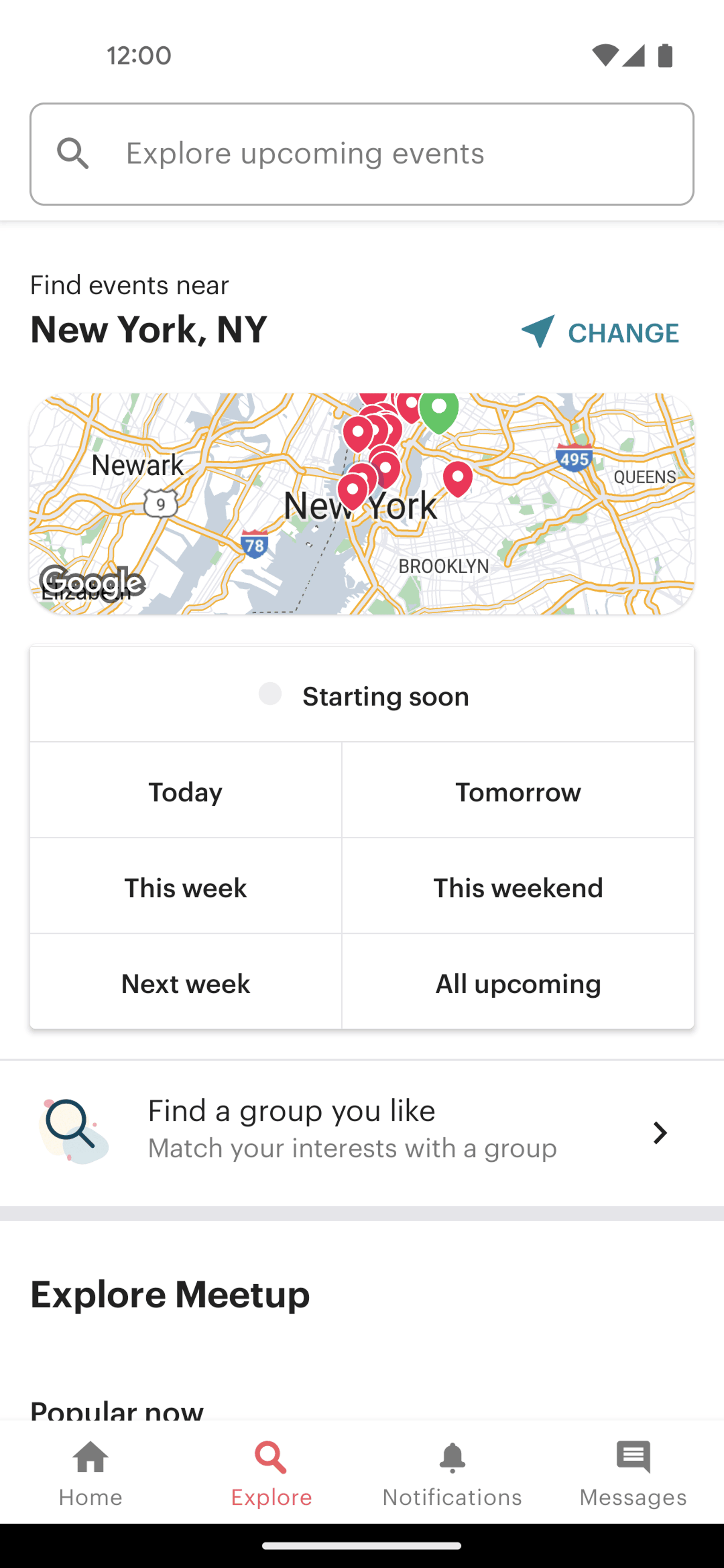 Meetup Android Social Networking interface screenshot 2