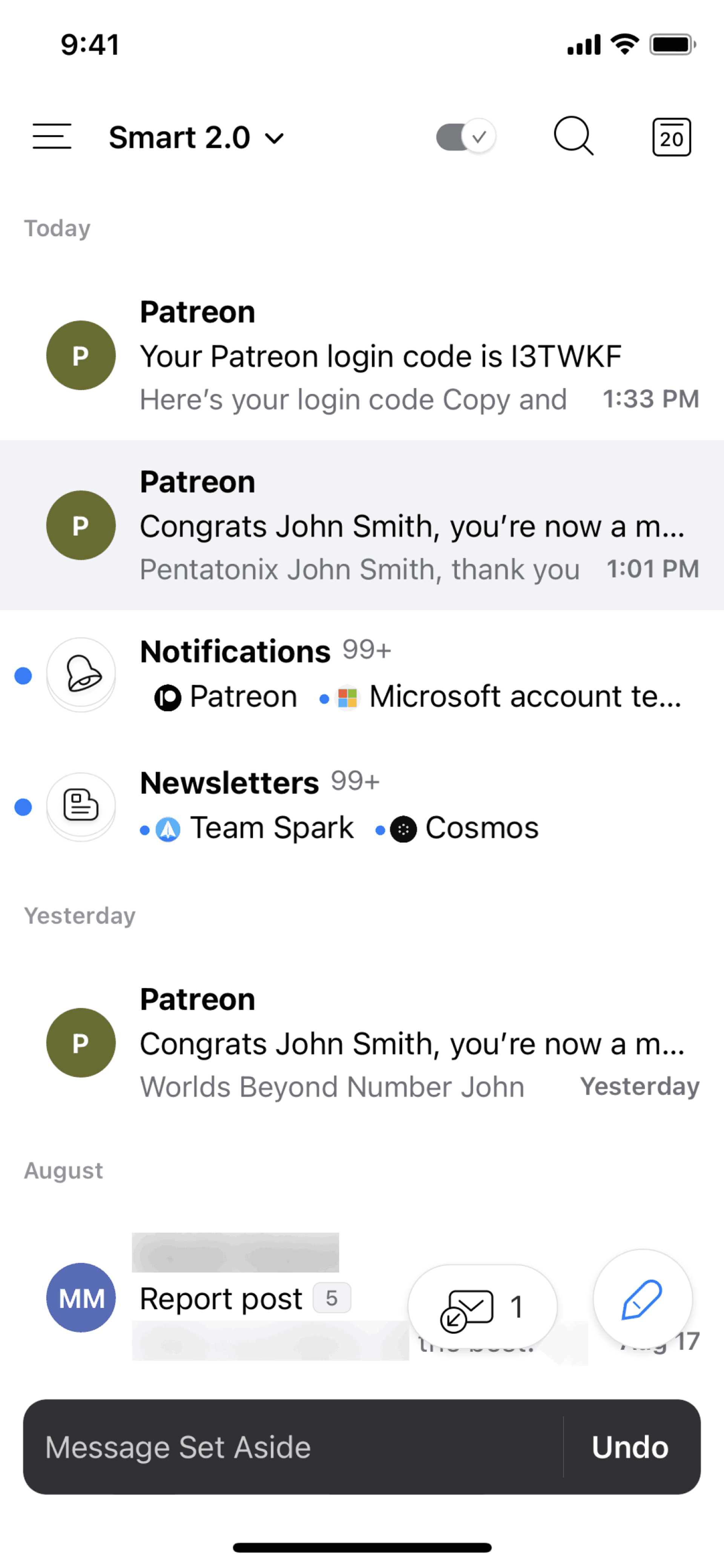 Spark Mail iOS AI interface screenshot 8