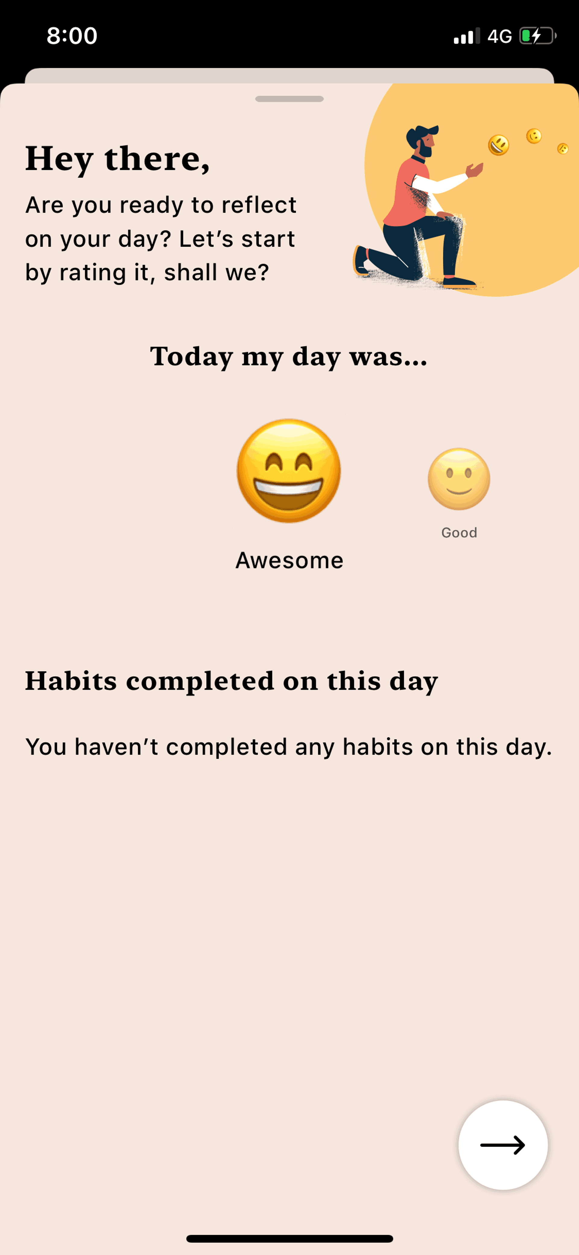 Tangerine iOS Health & Fitness interface screenshot 8