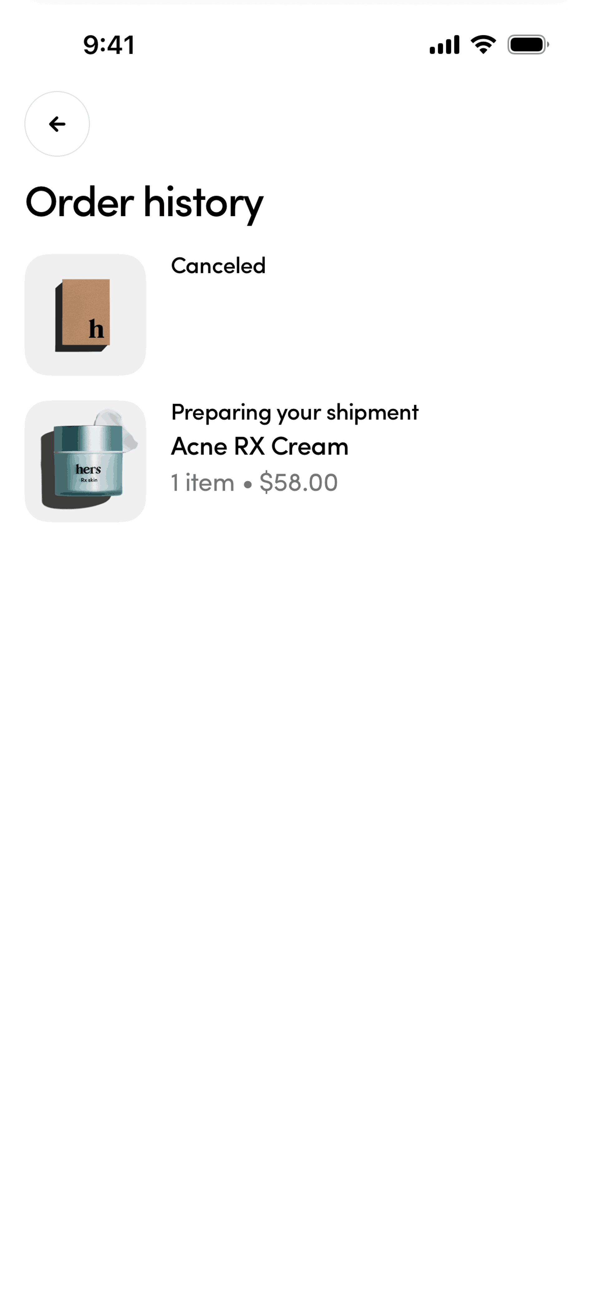 Hers iOS Medical interface screenshot 24