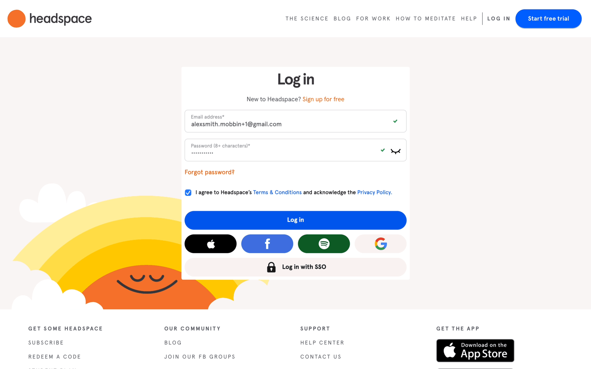 Headspace Web Health & Fitness interface screenshot 4