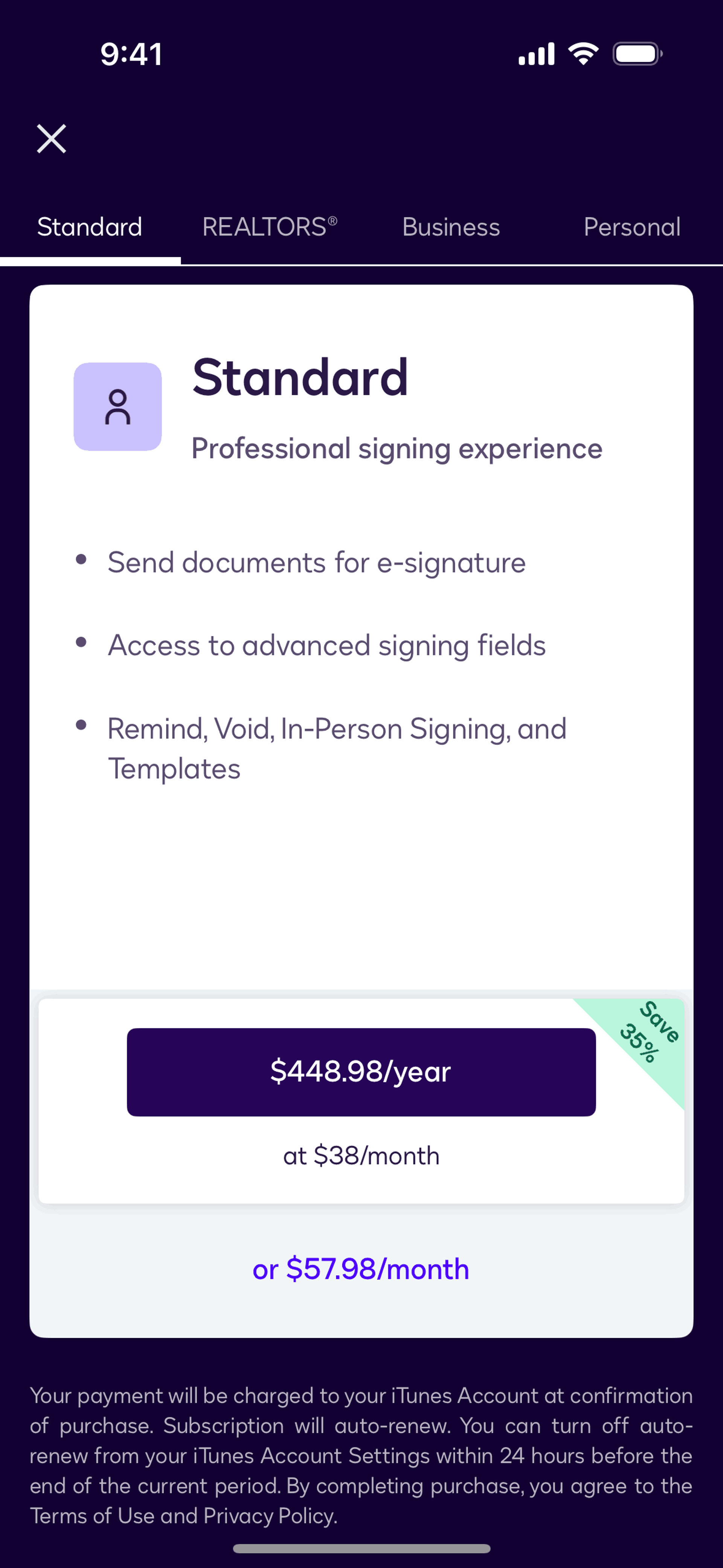 Docusign iOS Productivity interface screenshot 6