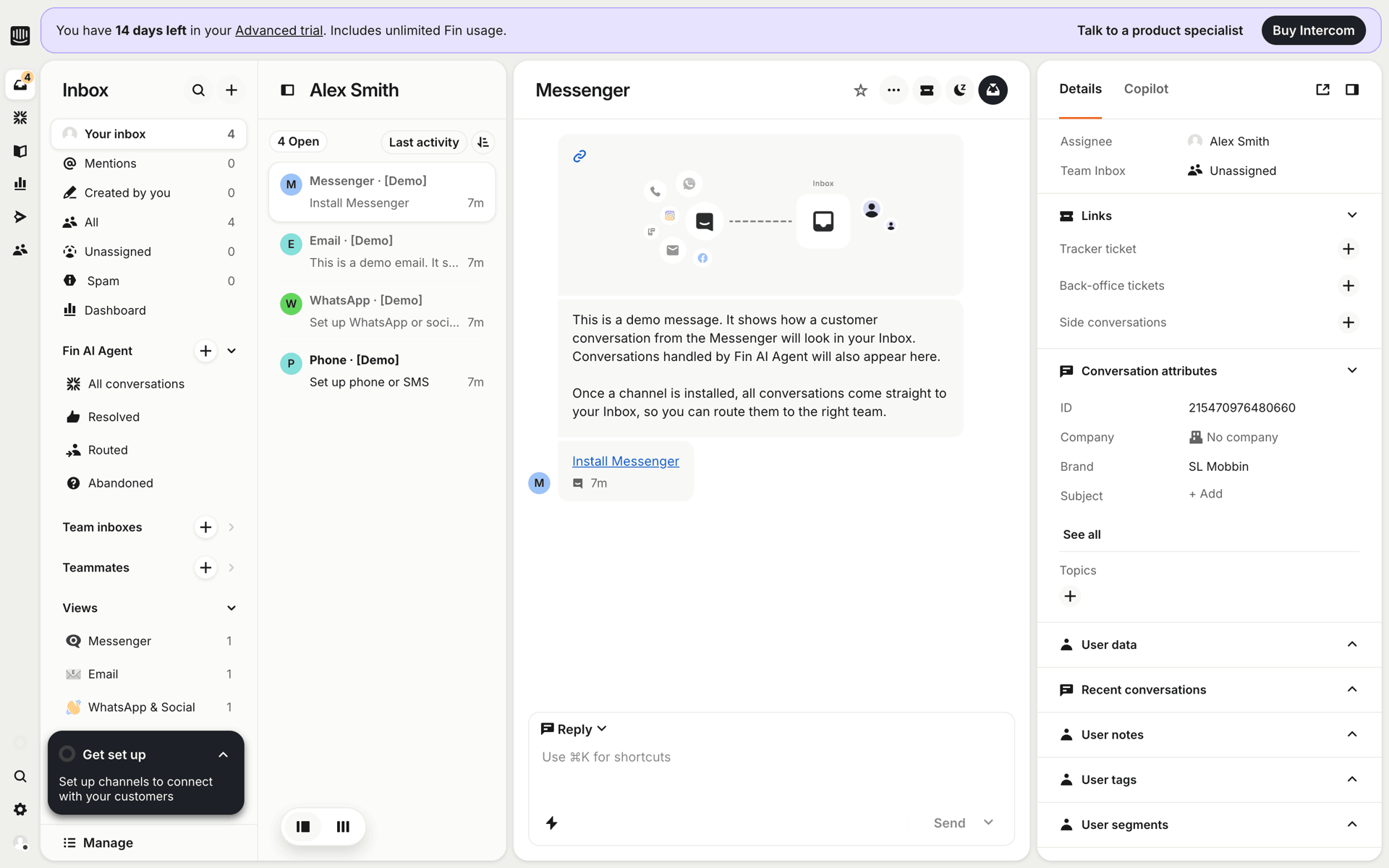 Intercom Web Business interface screenshot 4