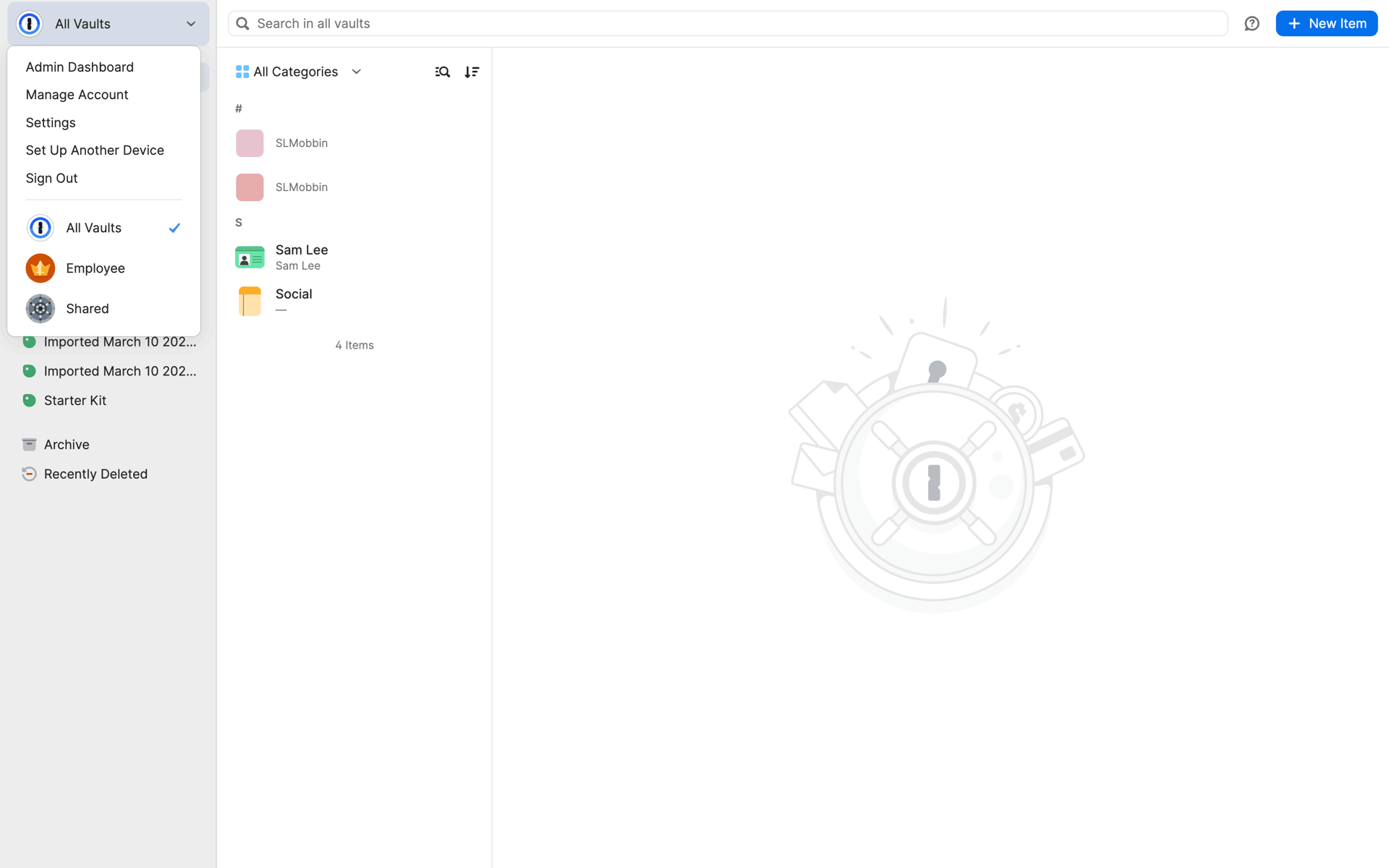1Password Web Productivity interface screenshot 22