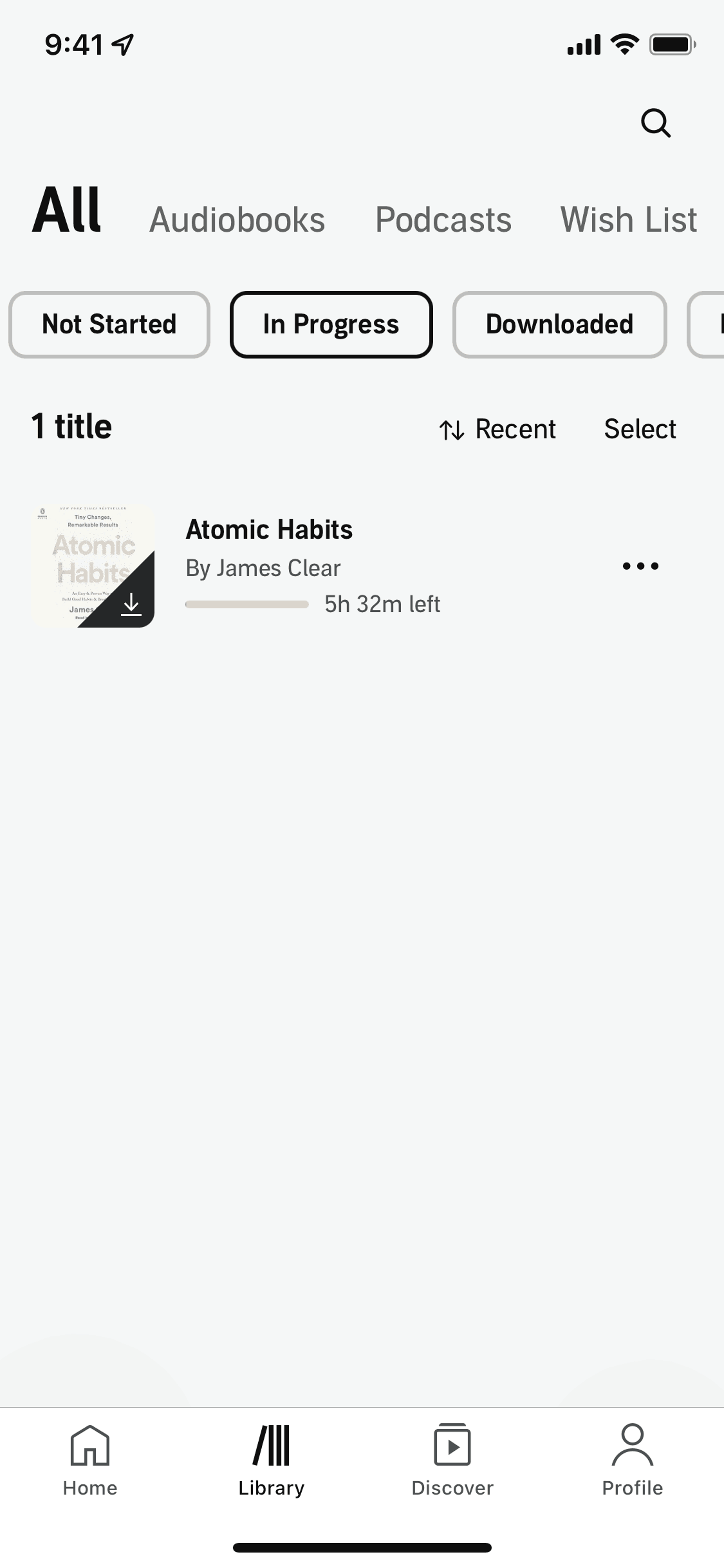 Audible iOS Entertainment interface screenshot 19