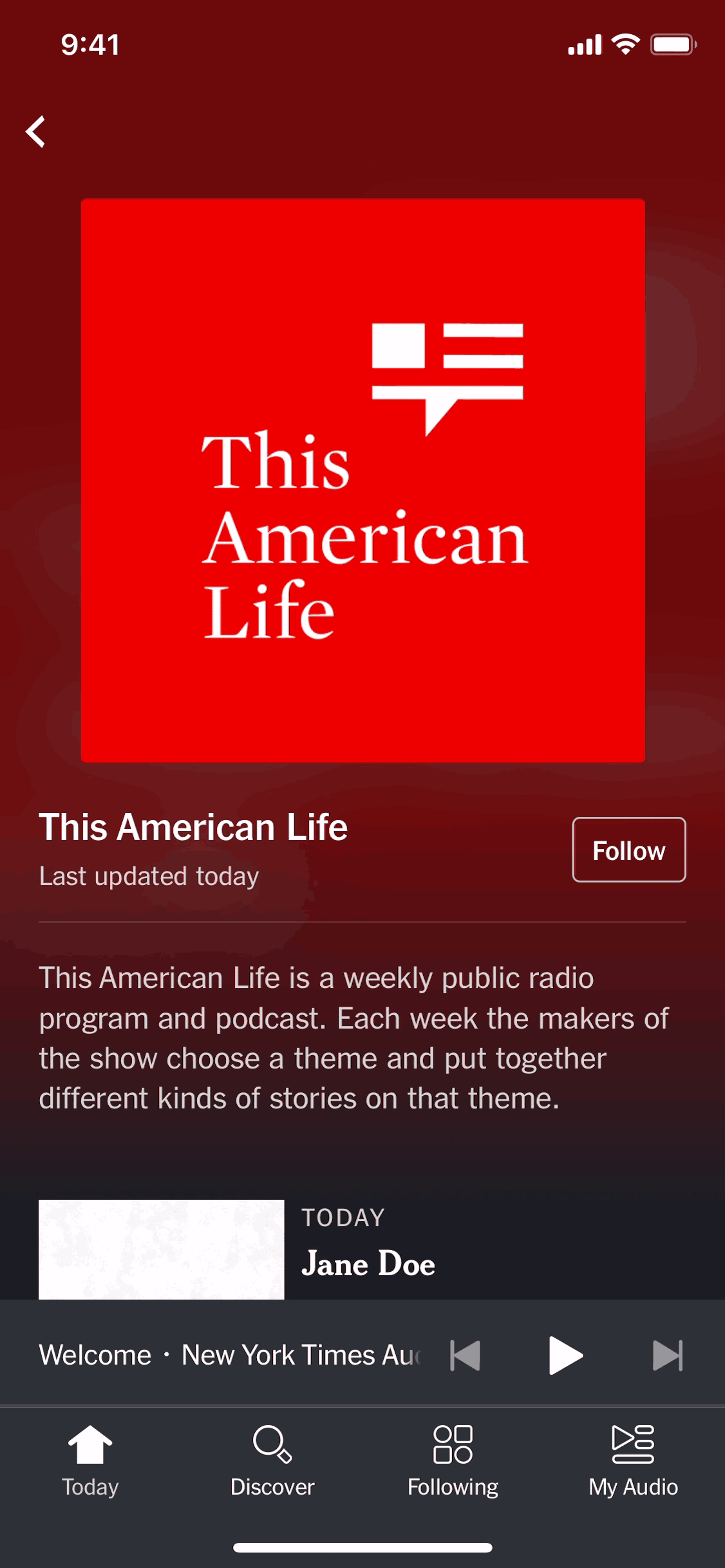 NYT Audio iOS Music & Audio interface screenshot 12