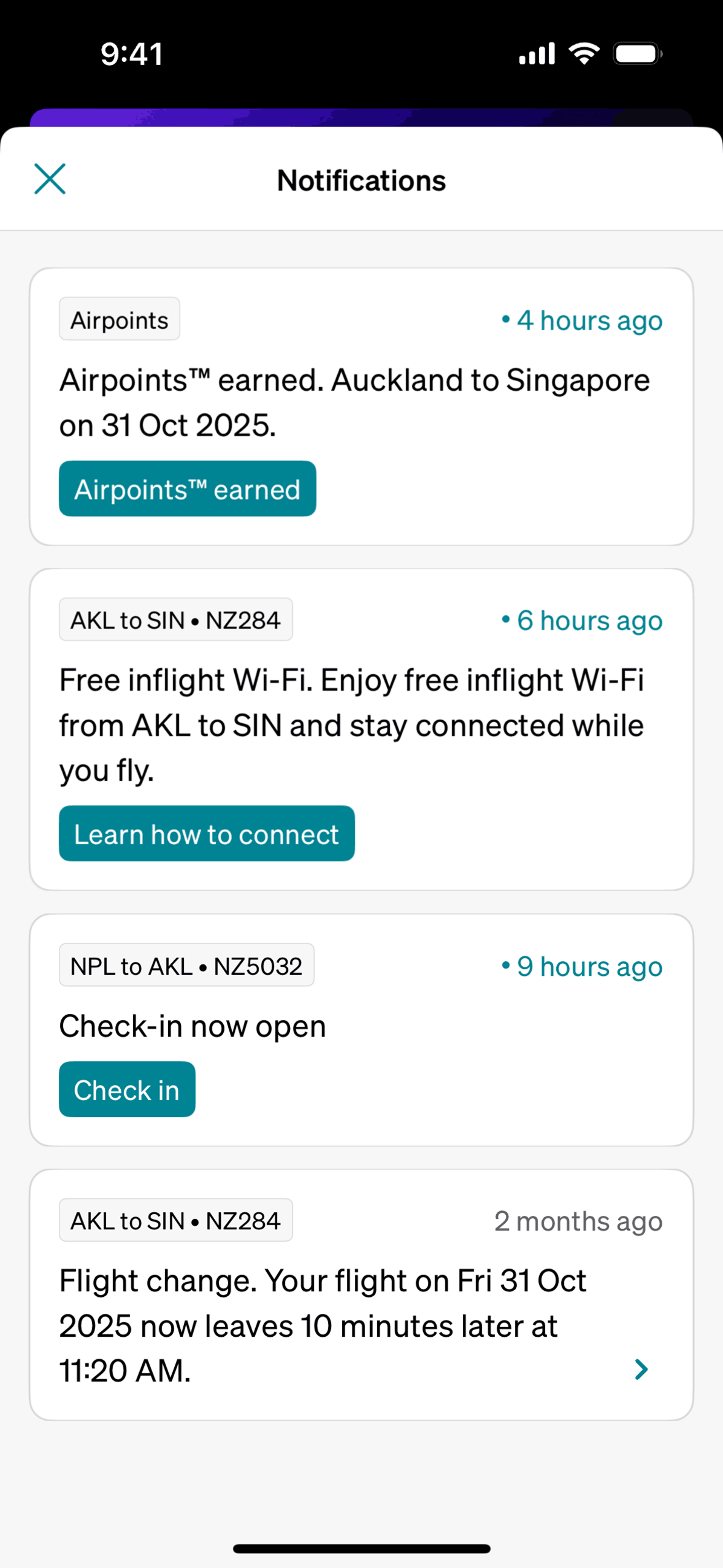 Air NZ iOS Travel & Transportation interface screenshot 24