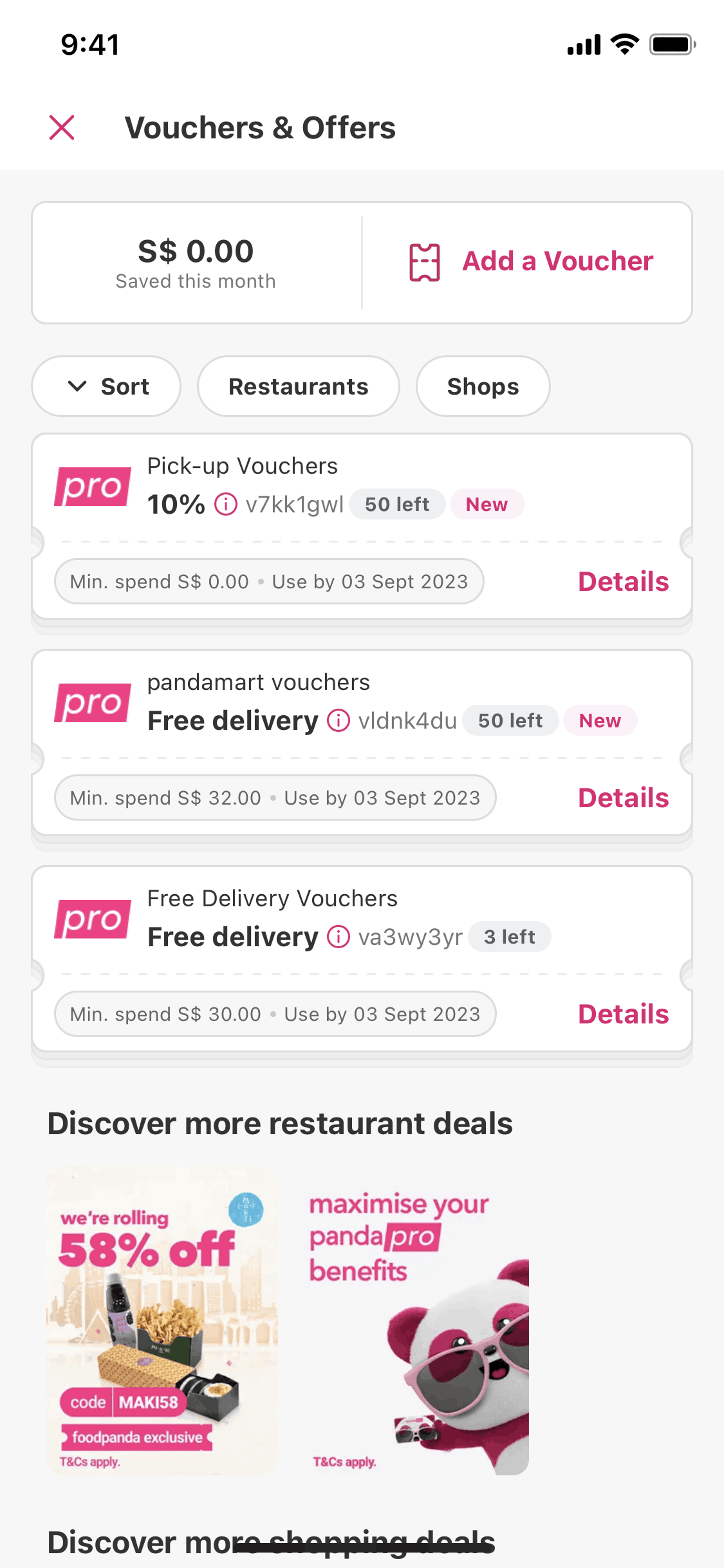 foodpanda iOS Food & Drink interface screenshot 20