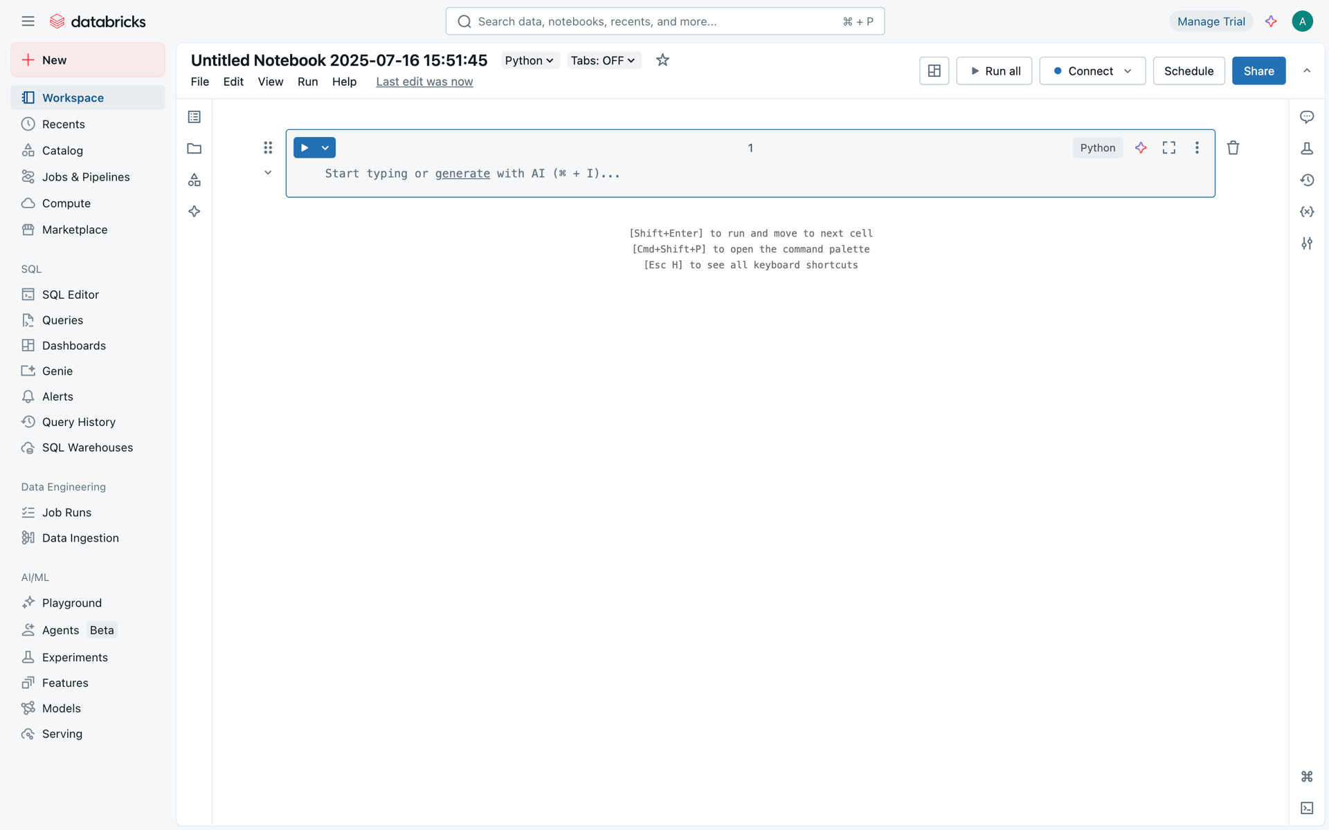 Databricks Web Developer Tools interface screenshot 10