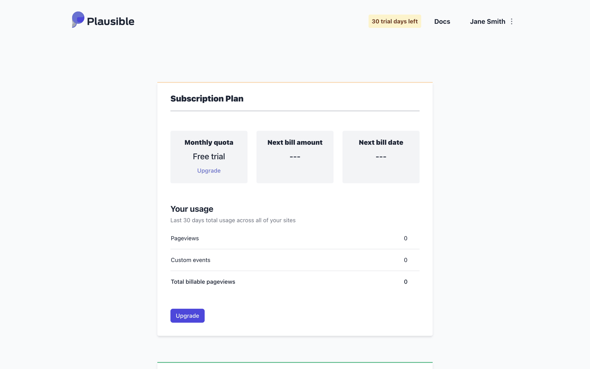 Plausible Analytics Web Business interface screenshot 18