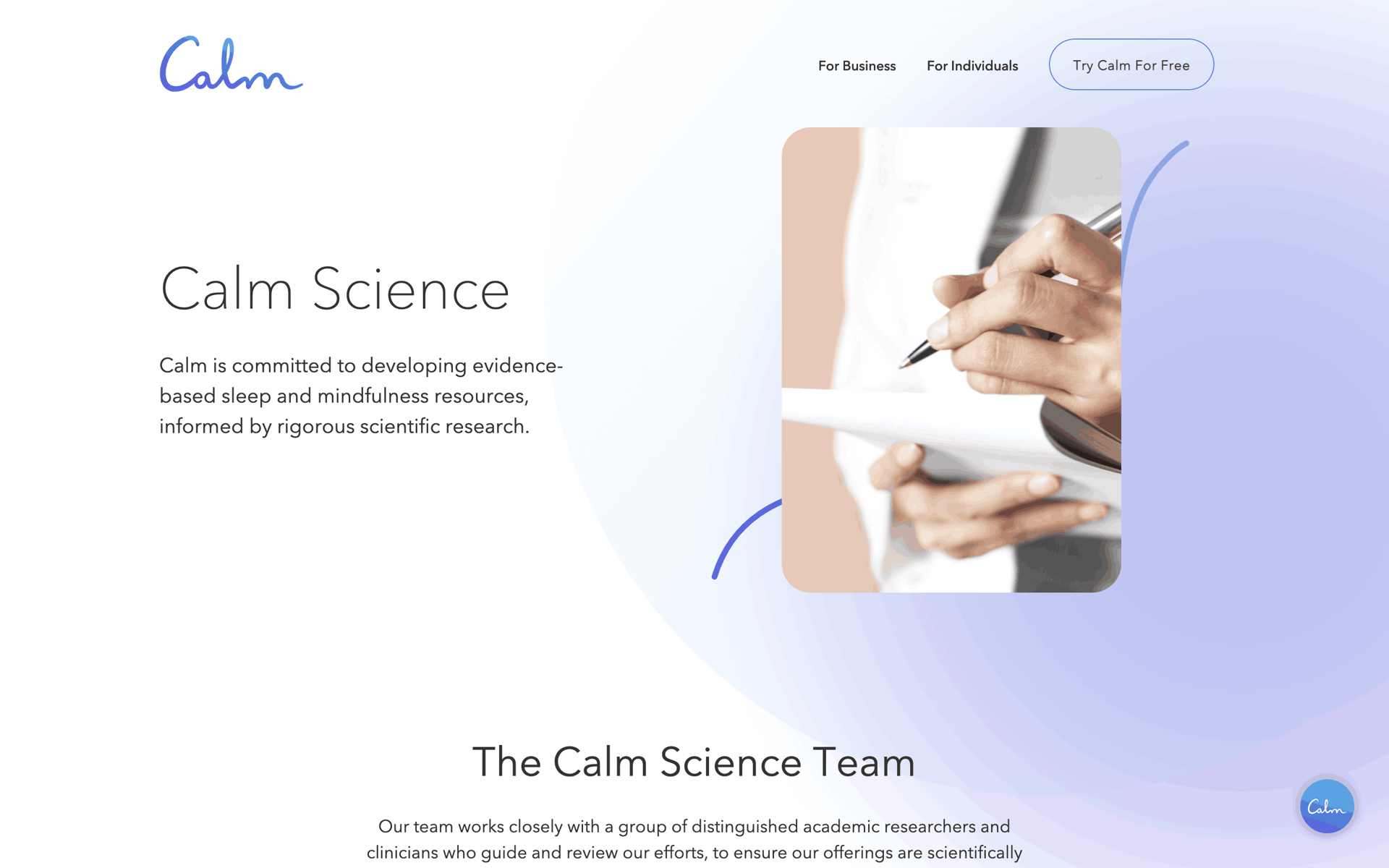Calm Web Health & Fitness interface screenshot 10