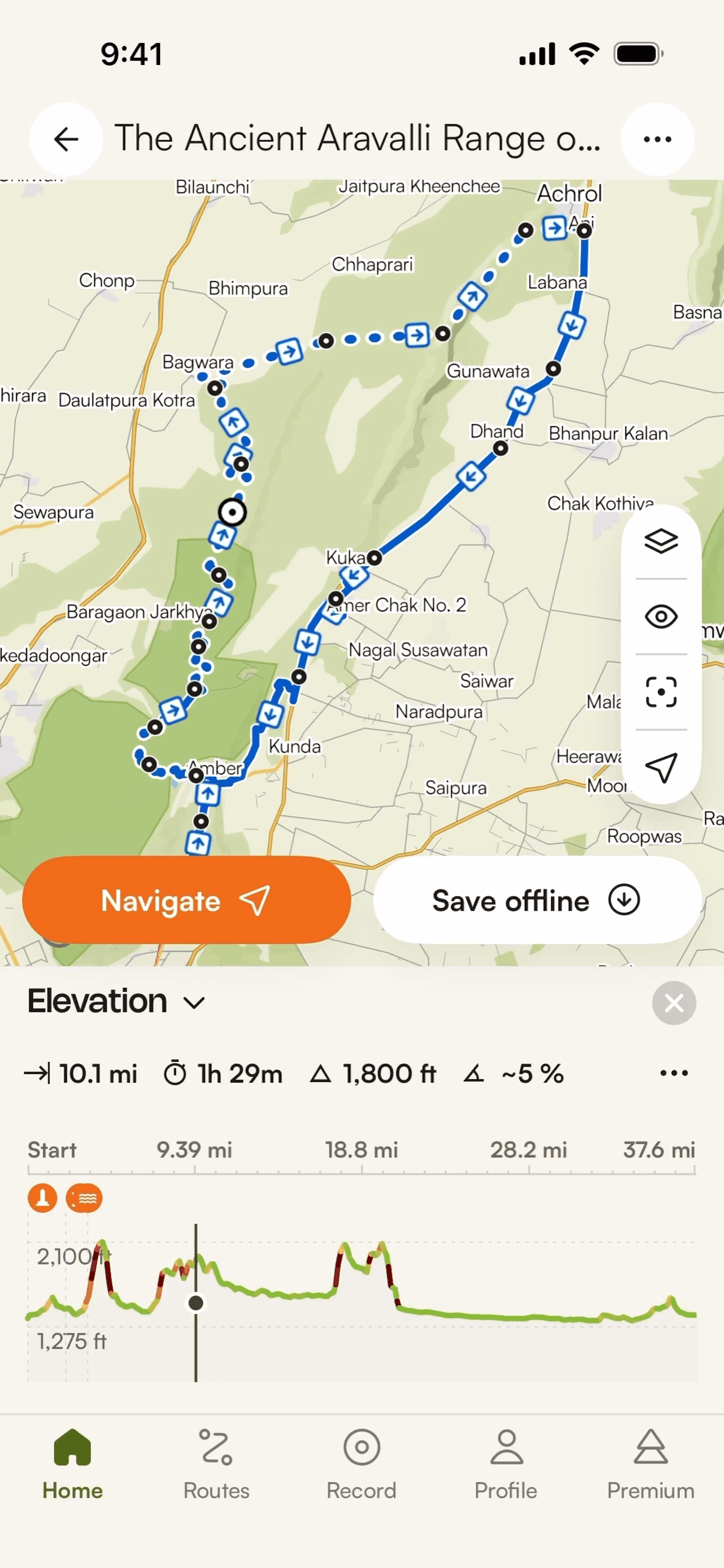 komoot iOS Health & Fitness interface screenshot 6