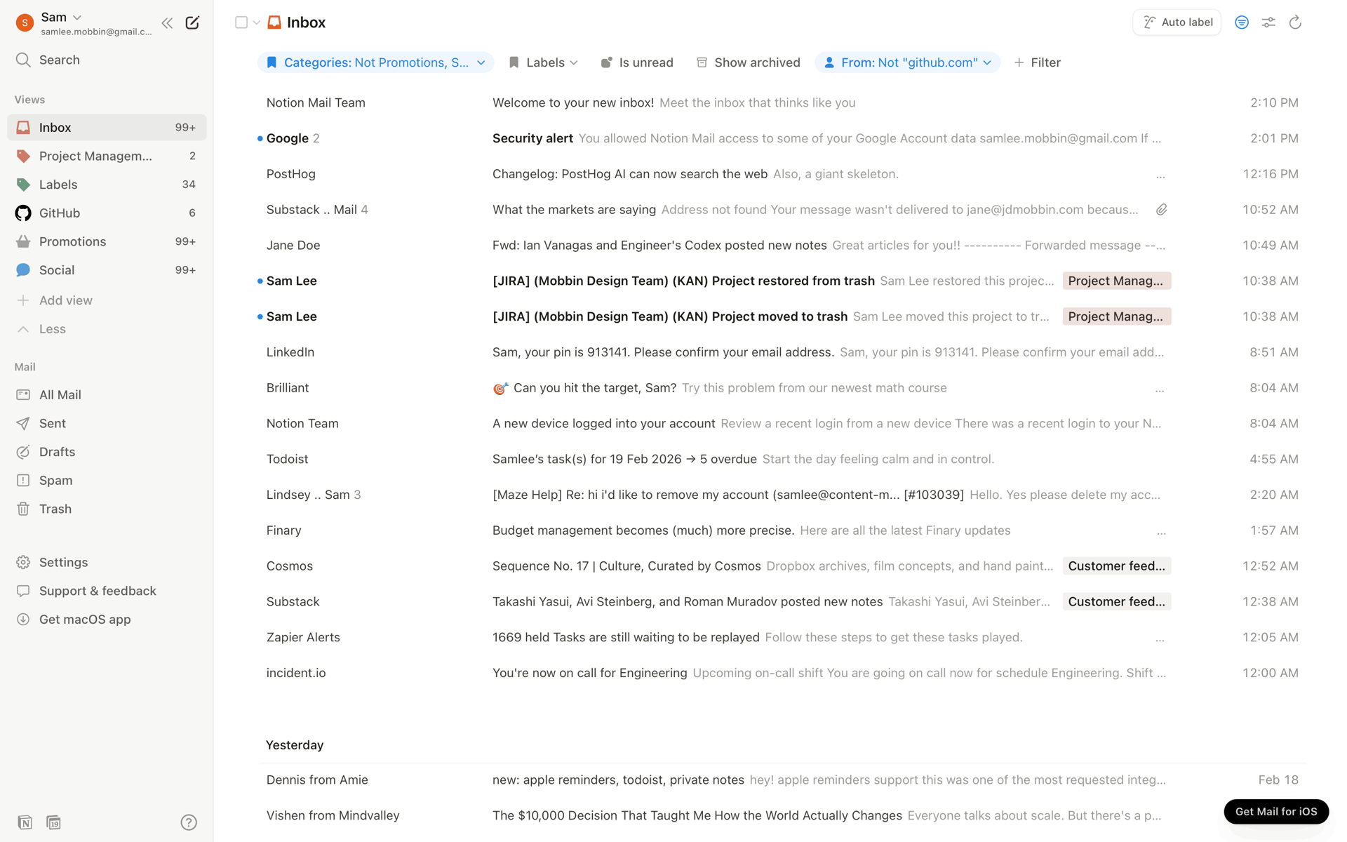 Notion Mail Web Productivity interface screenshot 24