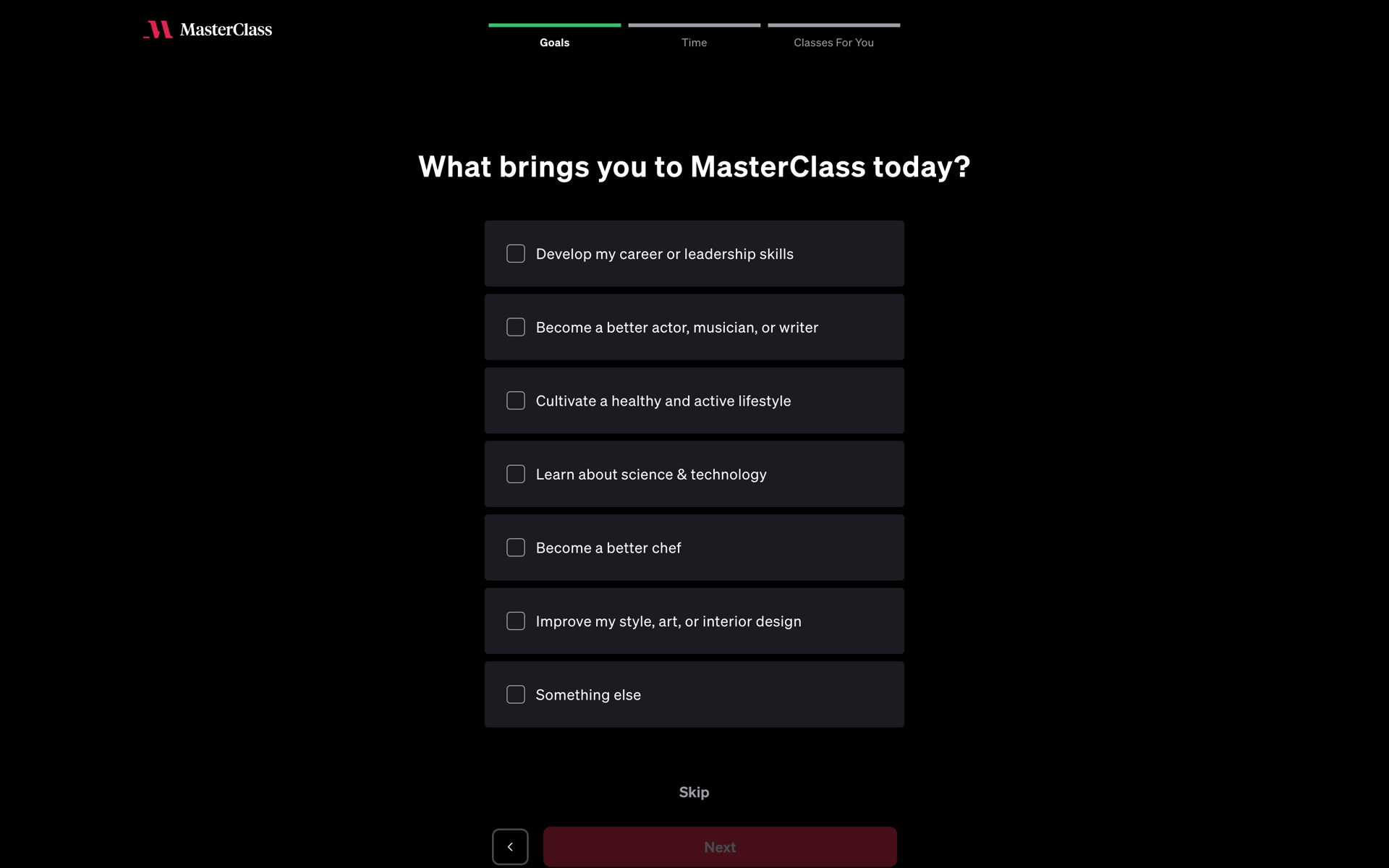 MasterClass Web Business interface screenshot 4