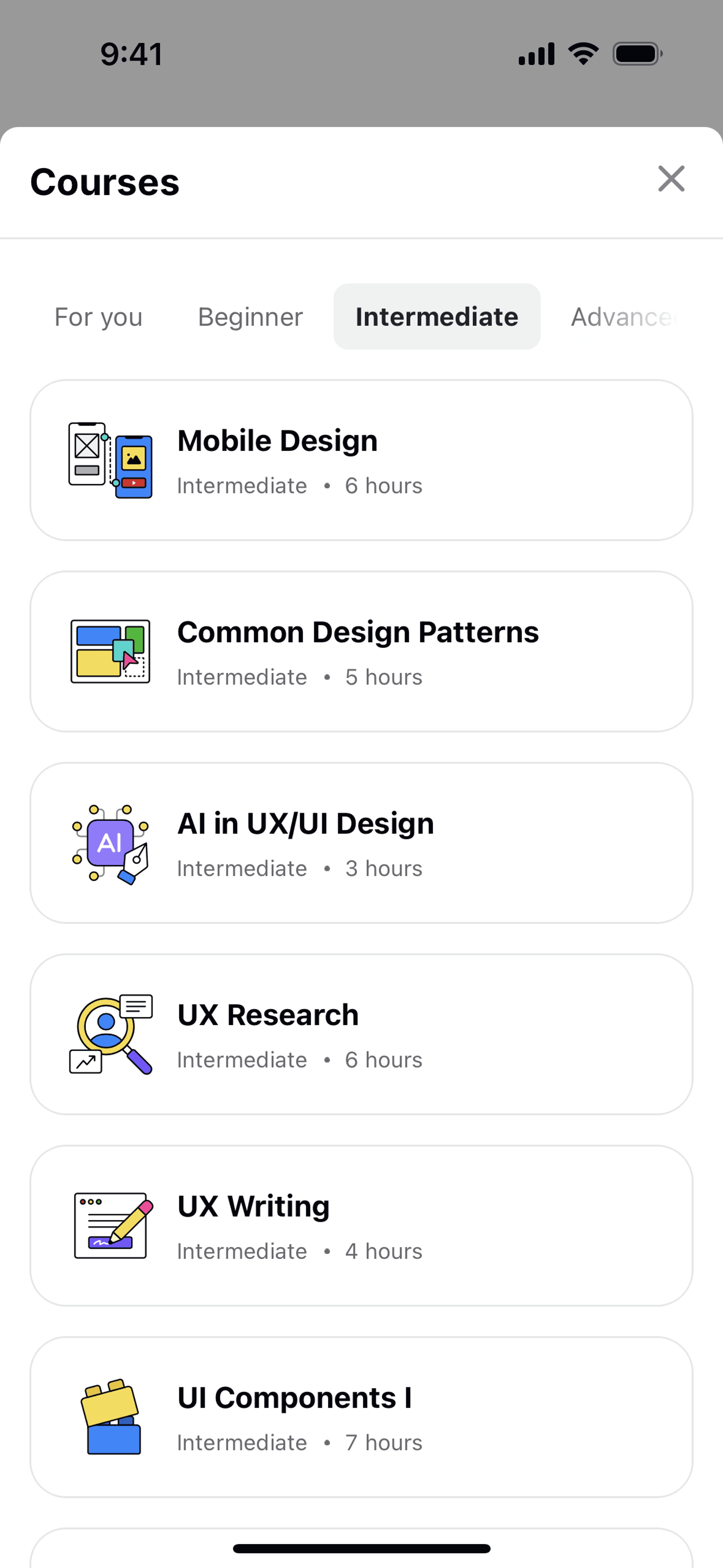 Uxcel Go iOS Education interface screenshot 11