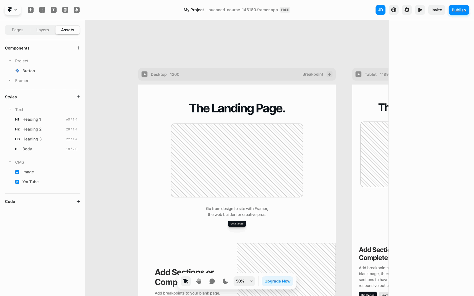 Framer Web AI interface screenshot 13
