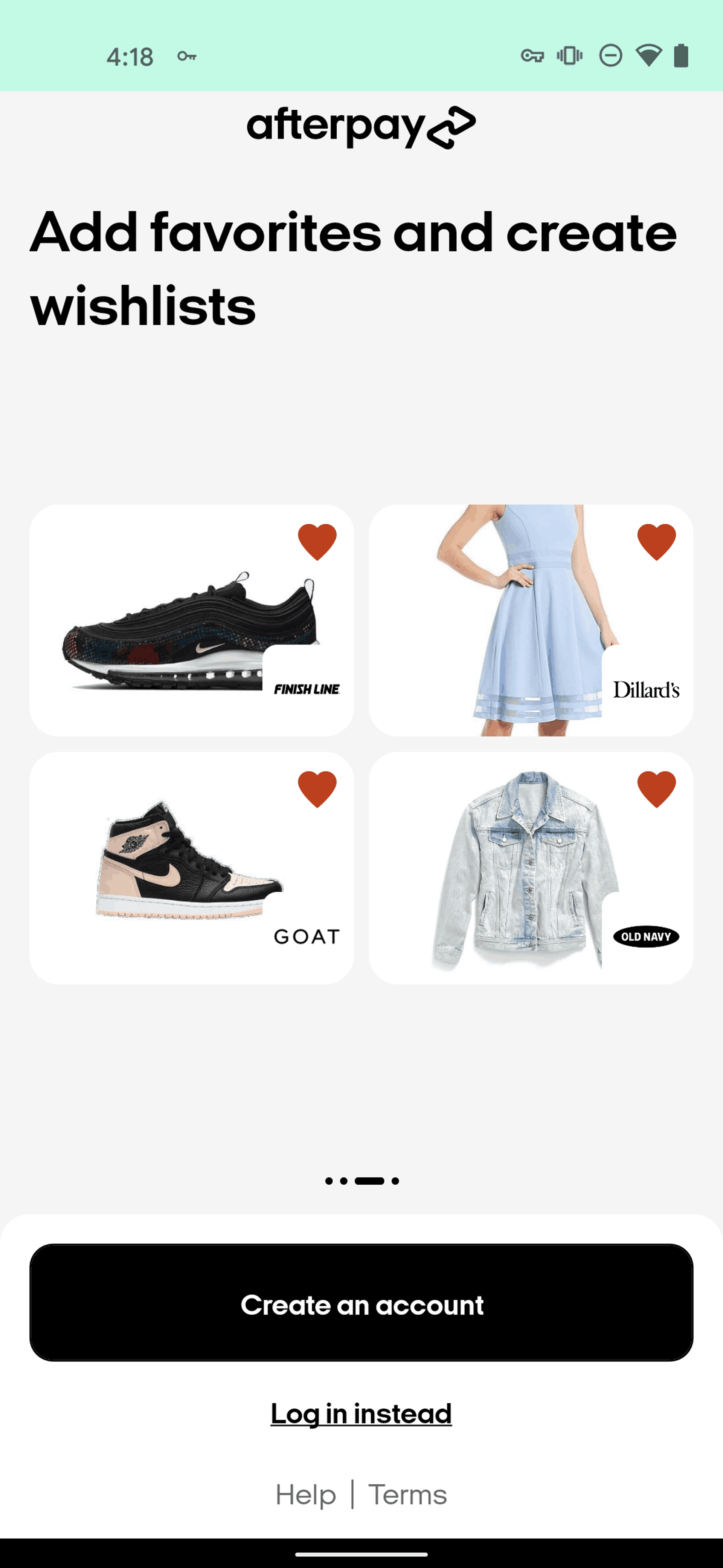 Afterpay Android Shopping interface screenshot 4