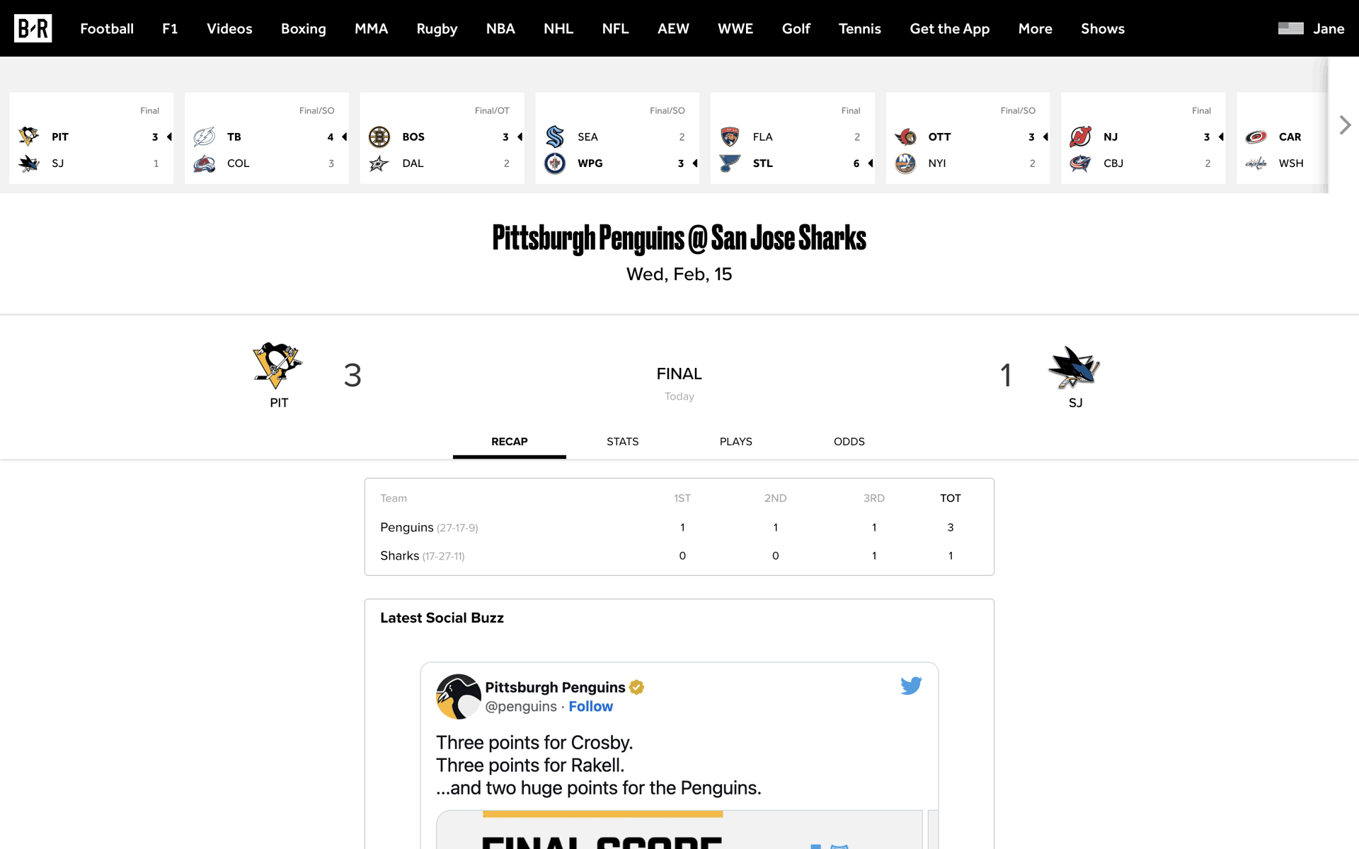 Bleacher Report Web Sports interface screenshot 7