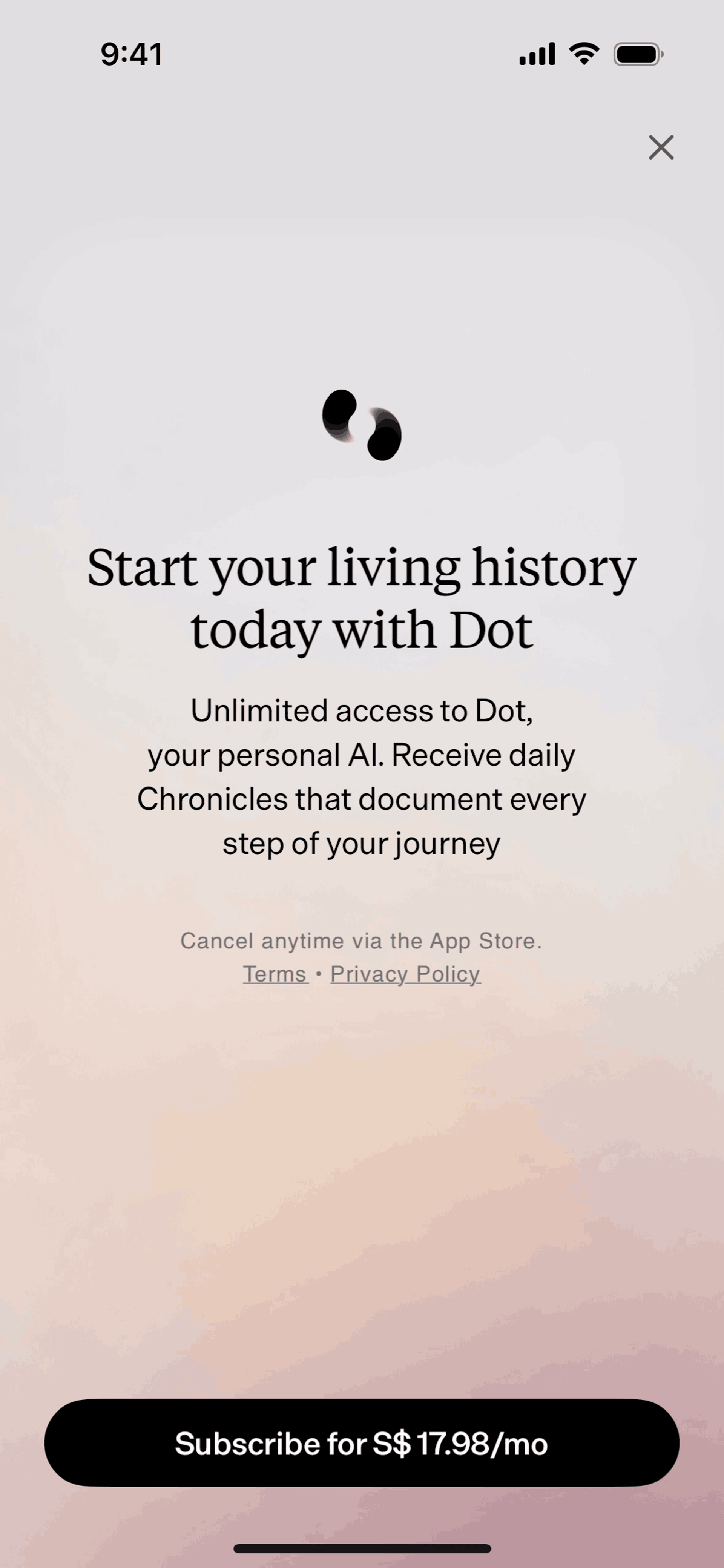 Dot iOS AI interface screenshot 21